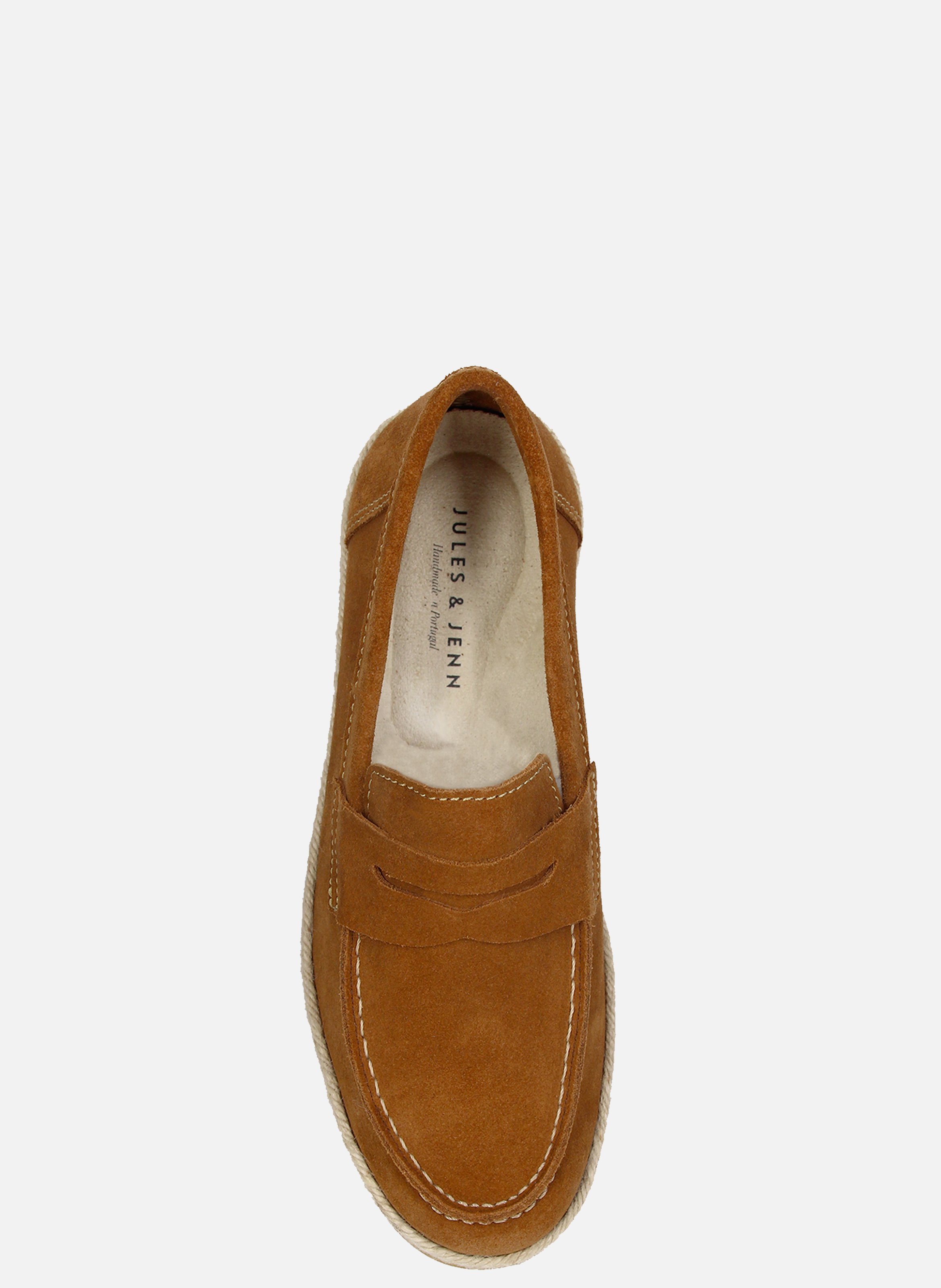 Suede leather espadrille loafers JULES & JENN Brown