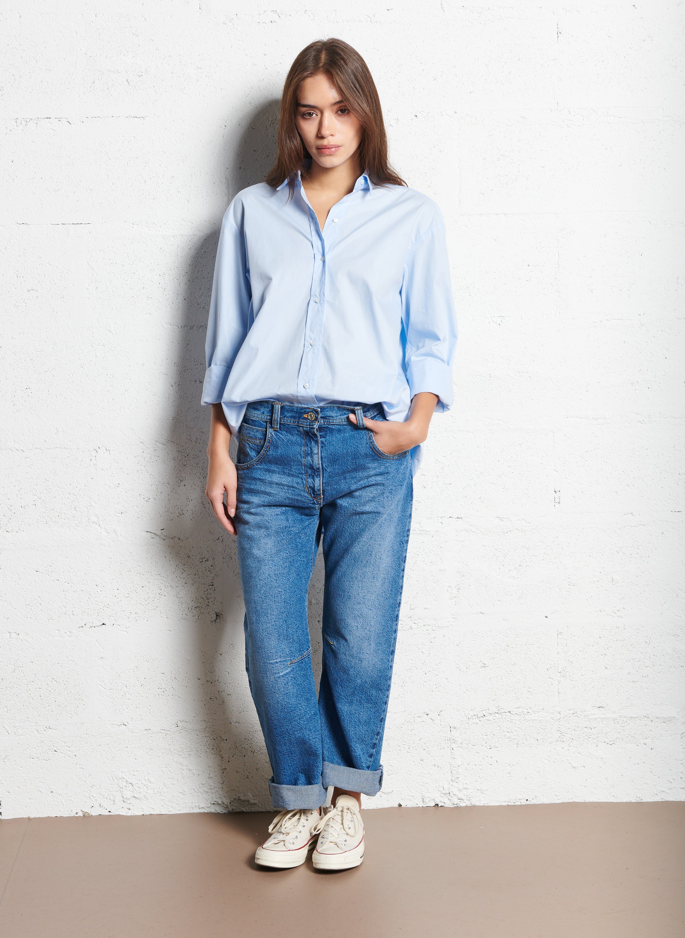 Katoenen jeans met rechte pijp ACQUAVERDE Blauw