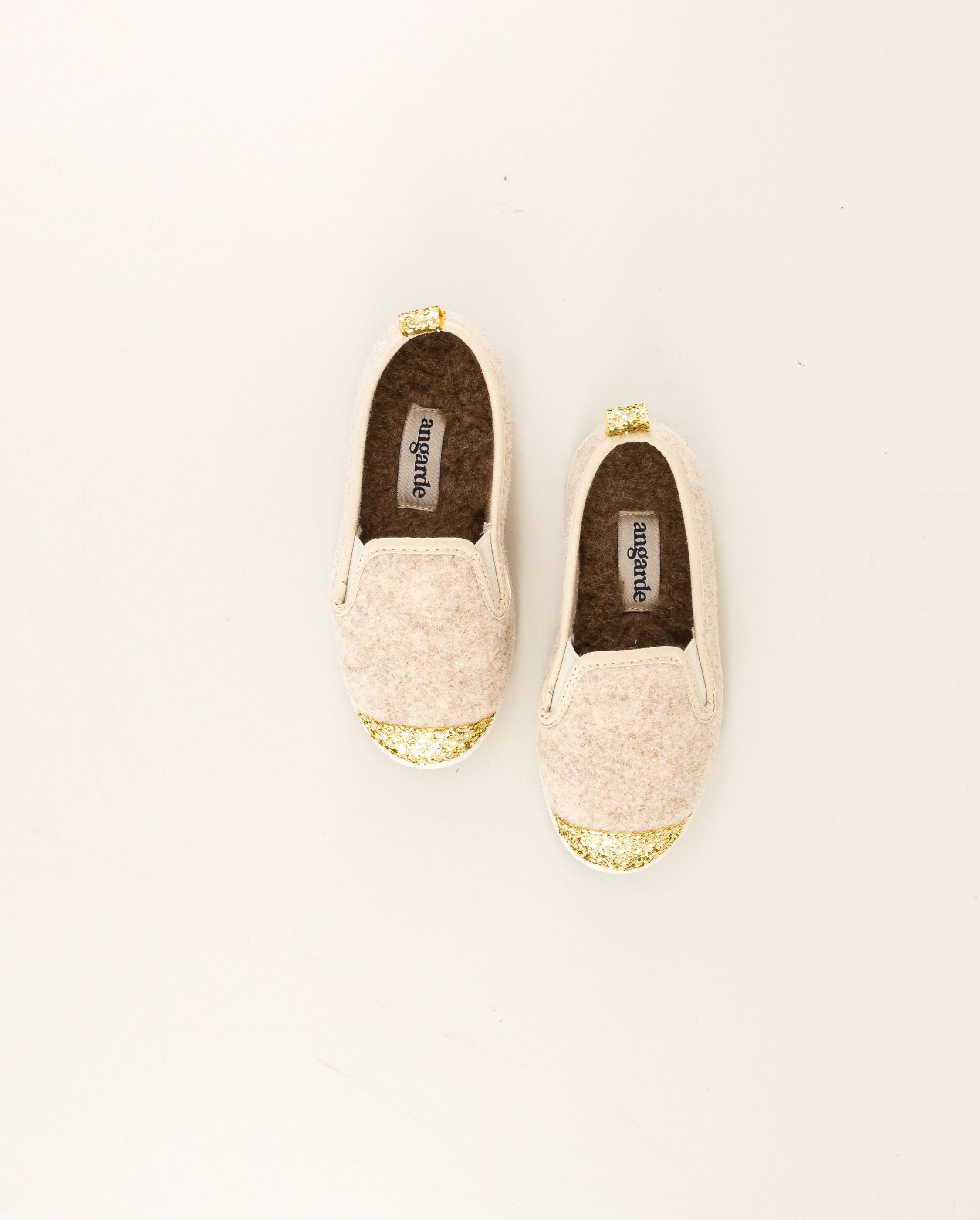 Child wool slipper, beige sequins ANGARDE Beige