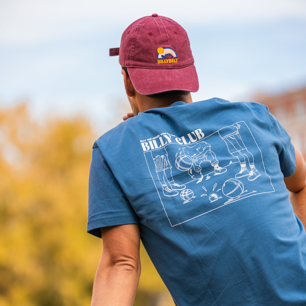 Organic cotton vintage T-shirt BILLYBELT Blue