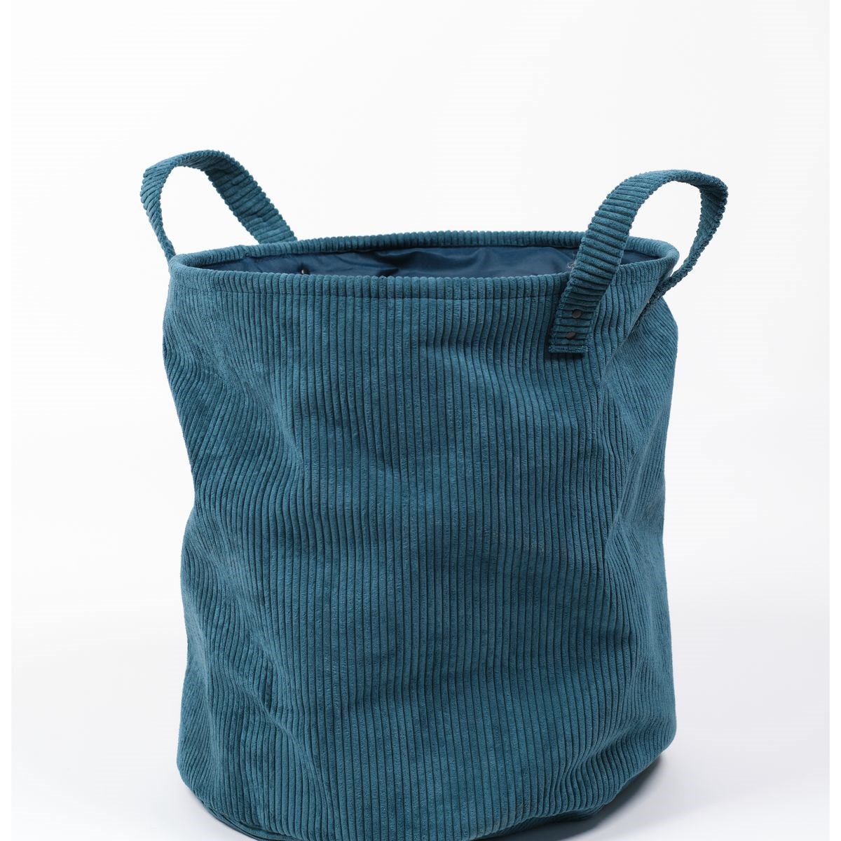 Panier de rangement avec anse en velours FACTORY Bleu