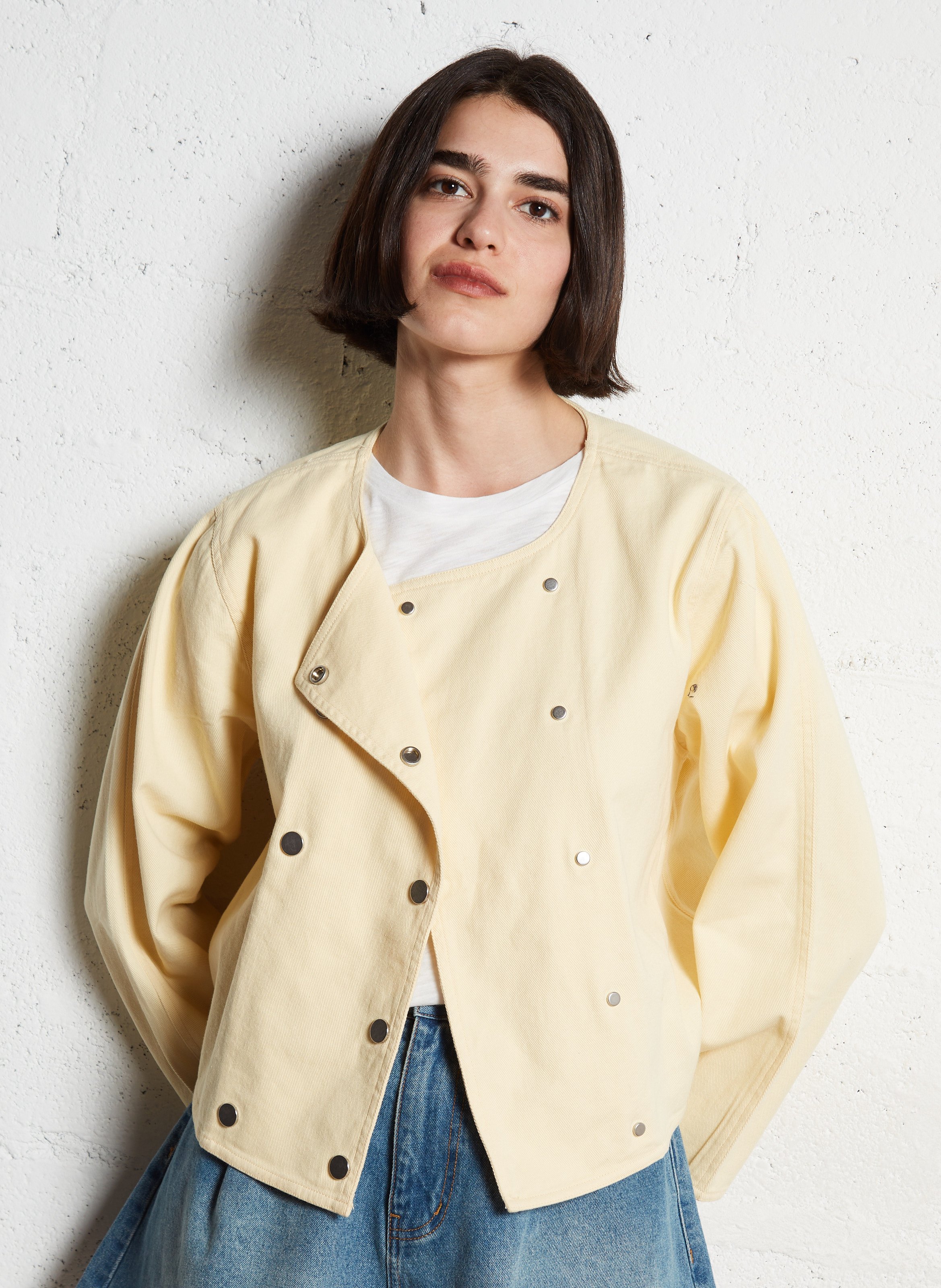 Veste col rond en rond  THE TINY BIG SISTER Jaune