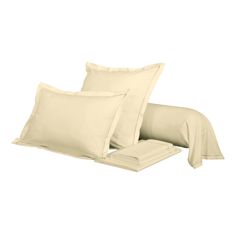 100% Pure Cotton Bolster Pillowcase COTON PUR Beige