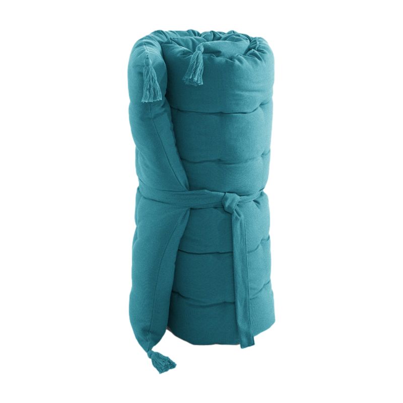 Floor cushion with water-repellent pompons L'EFFET PAPILLON White