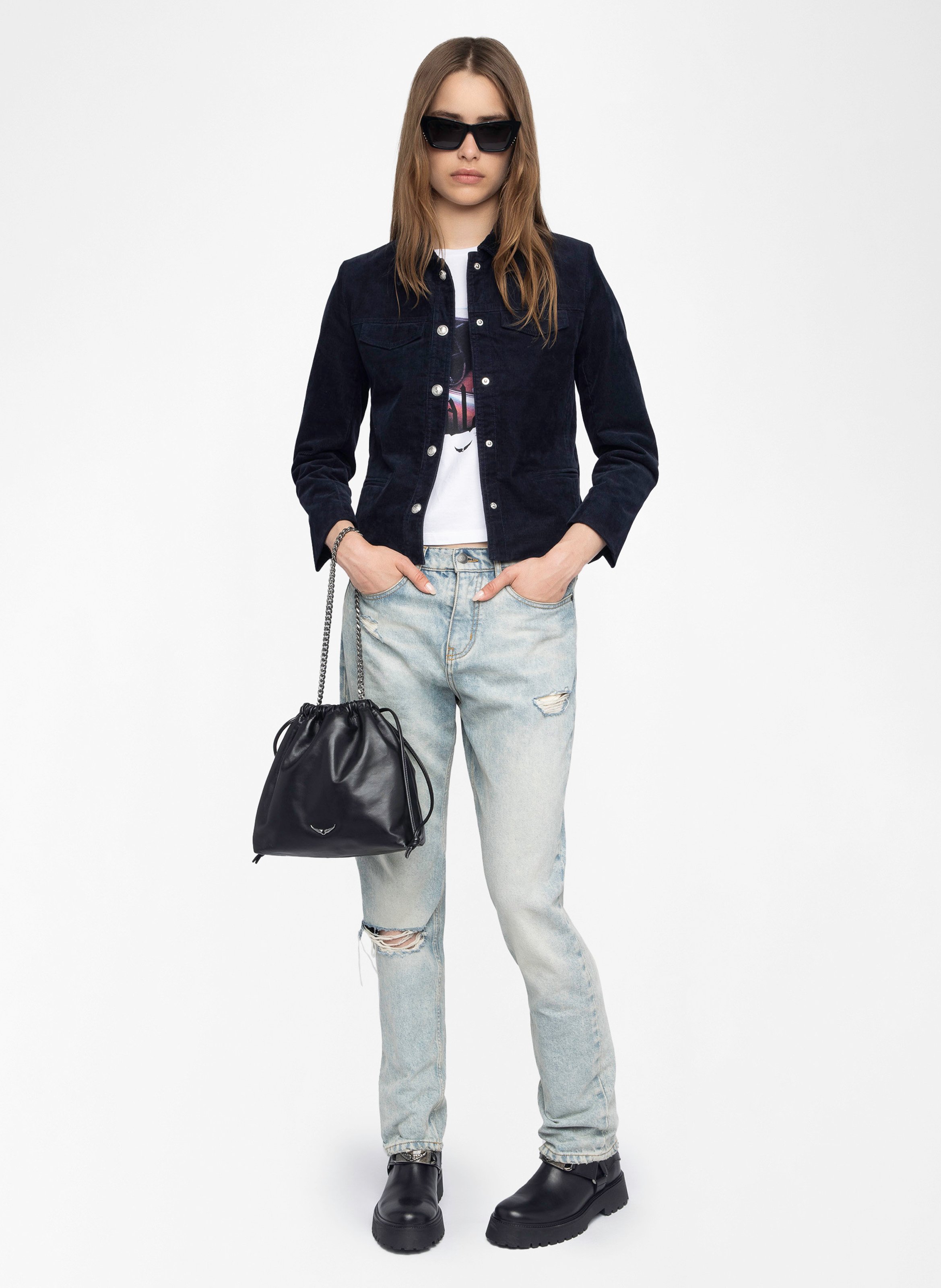 Giubbotto in misto cotone collo classico ZADIG&VOLTAIRE Blu