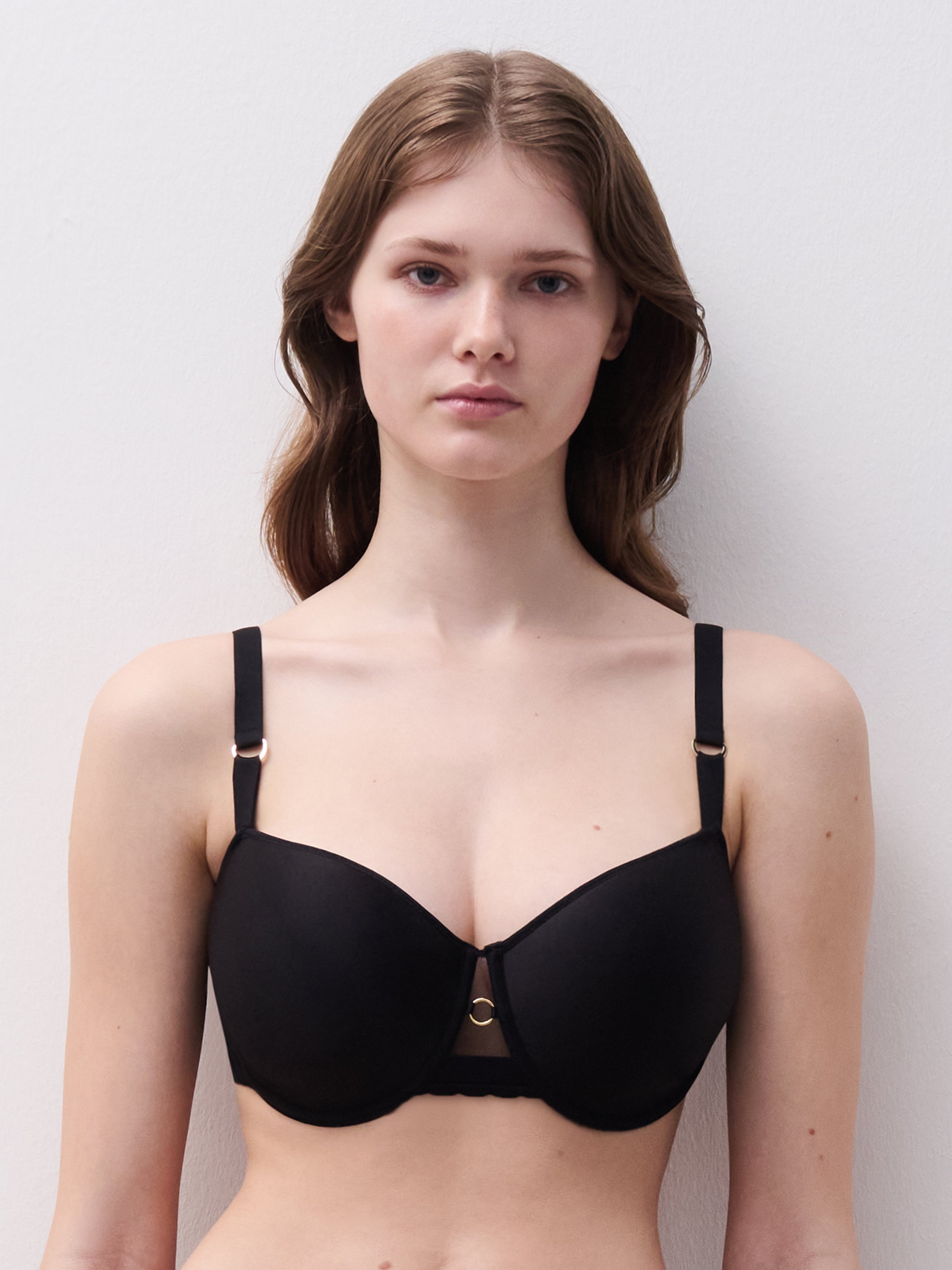 Memory foam half-cup bra MONOGRAM Noir