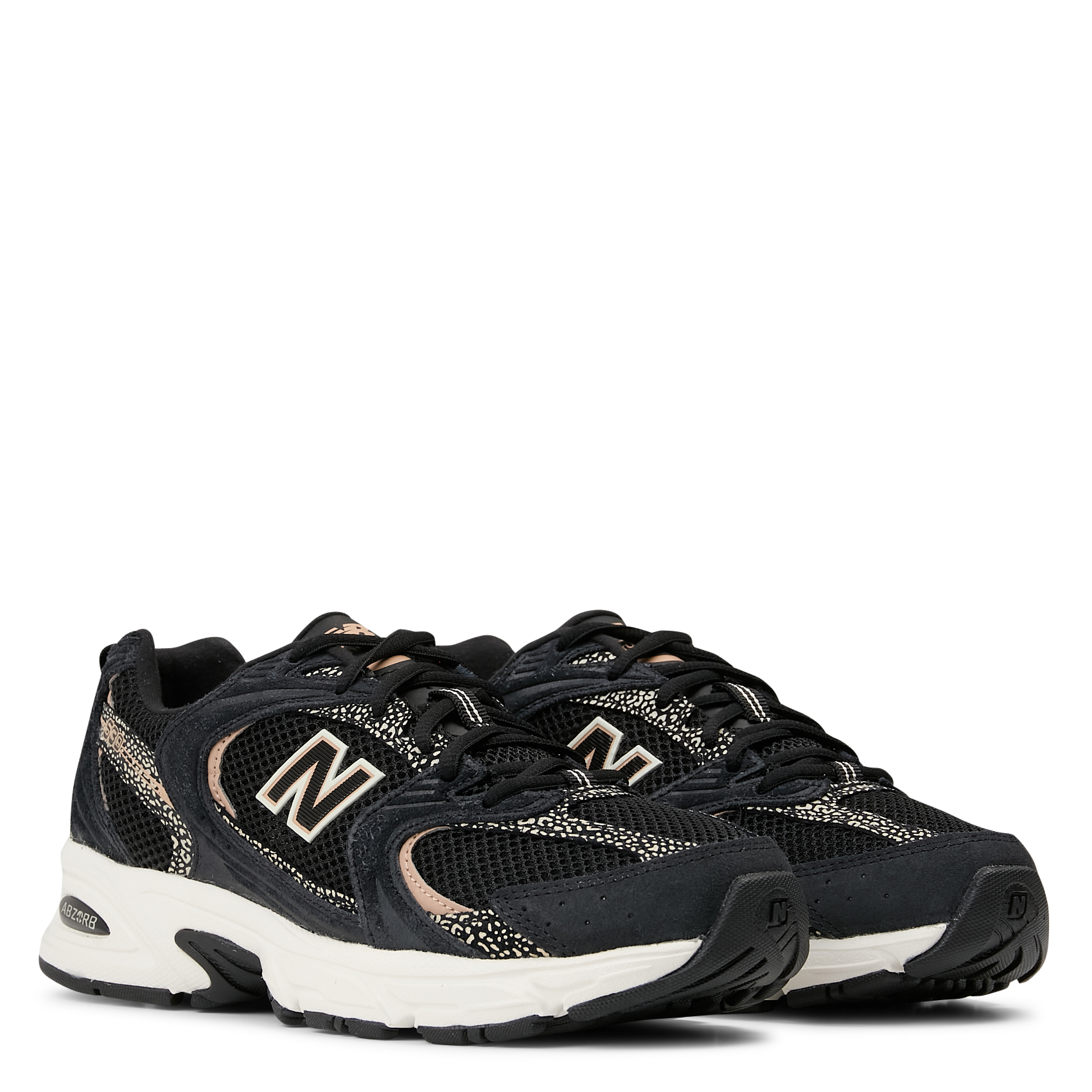 Low-top leather mix sneakers NEW BALANCE Black