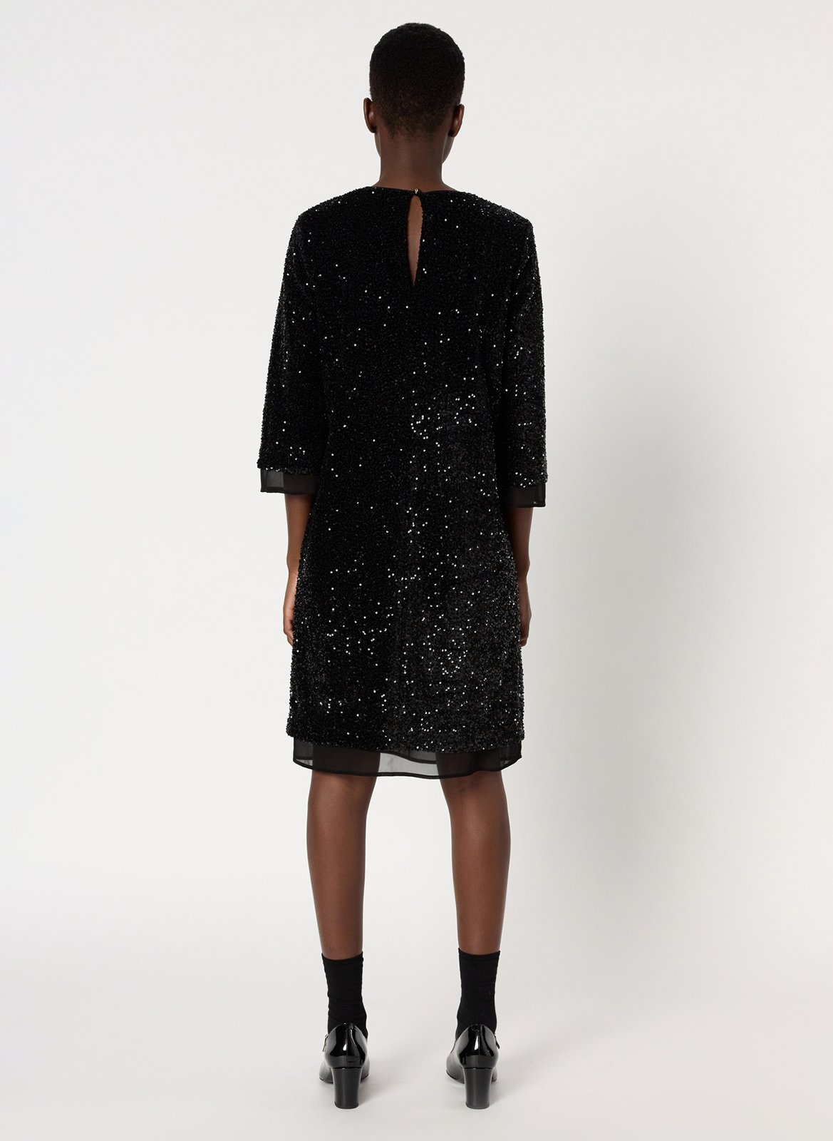Robe midi à sequins col rond GERARD DAREL Noir
