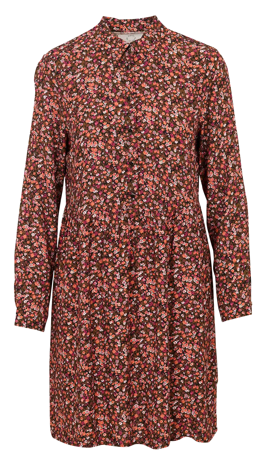 Short dress with shirt collar and floral print DES PETITS HAUTS Pink