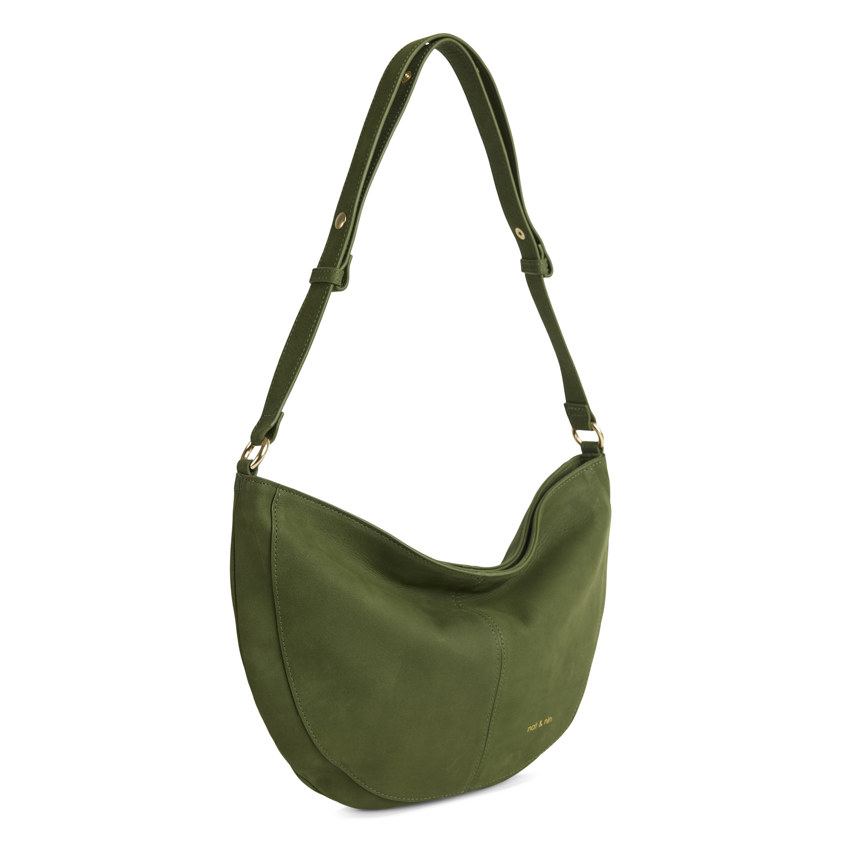 Sac cabas porté épaule en cuir NAT & NIN Vert