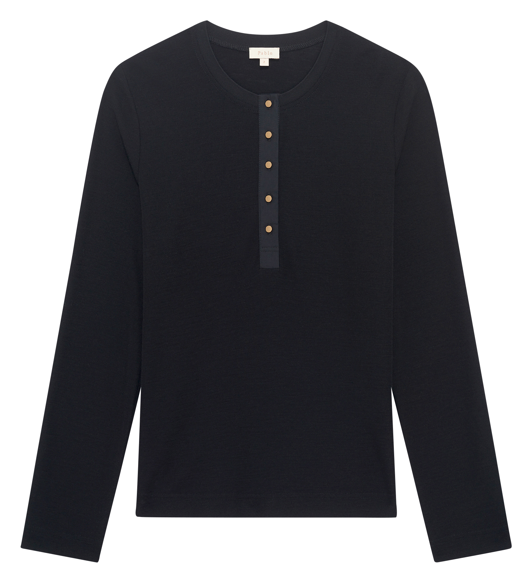 Pull col rond en laine PABLO Noir
