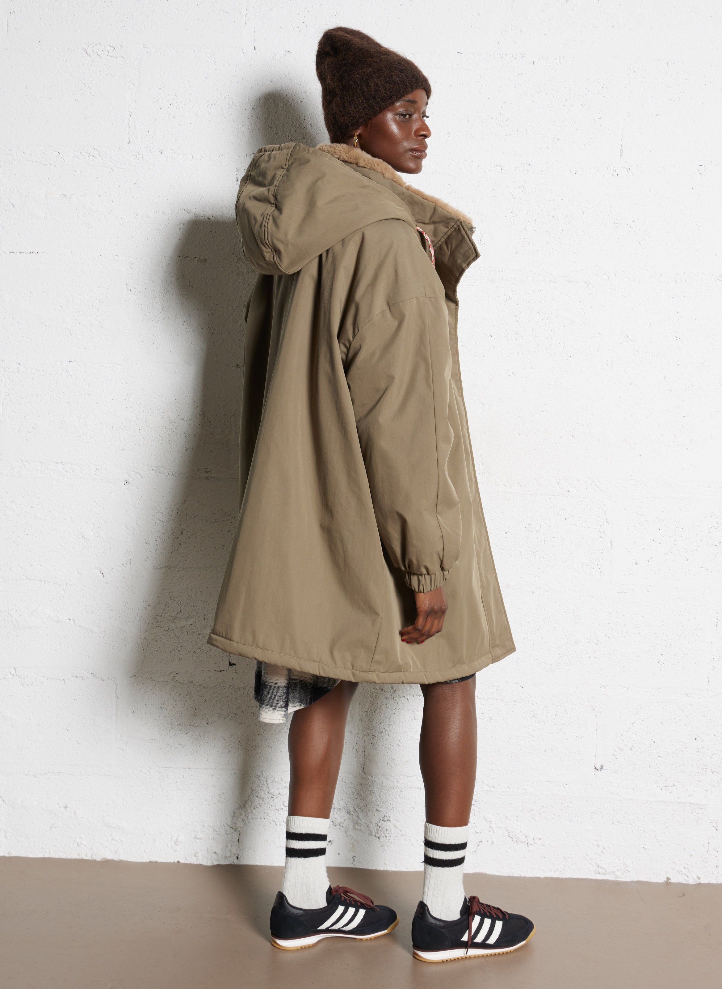 Oversized parka van gemengd katoen BELLEROSE Beige