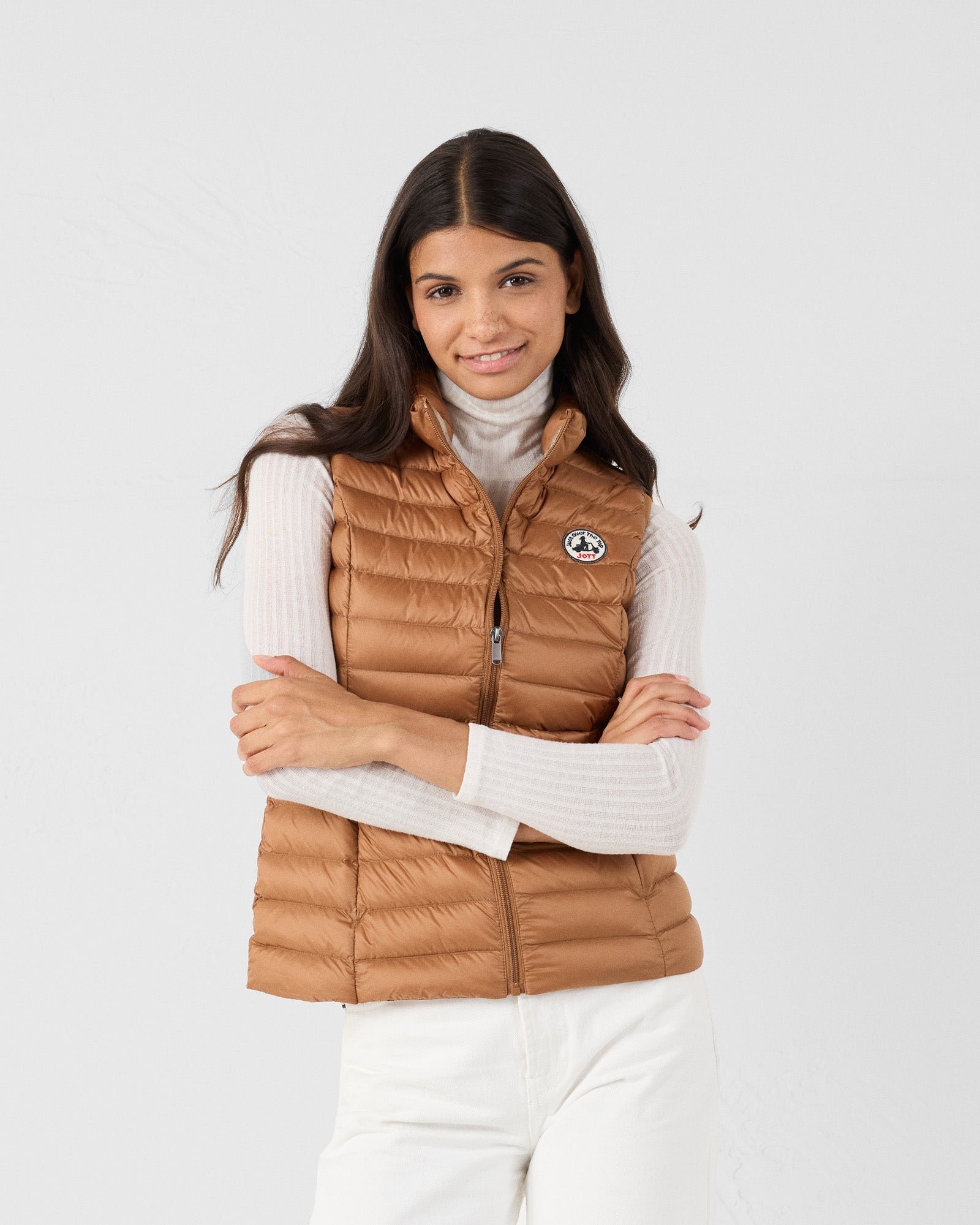 Sleeveless lightweight down vest seda JOTT Brown