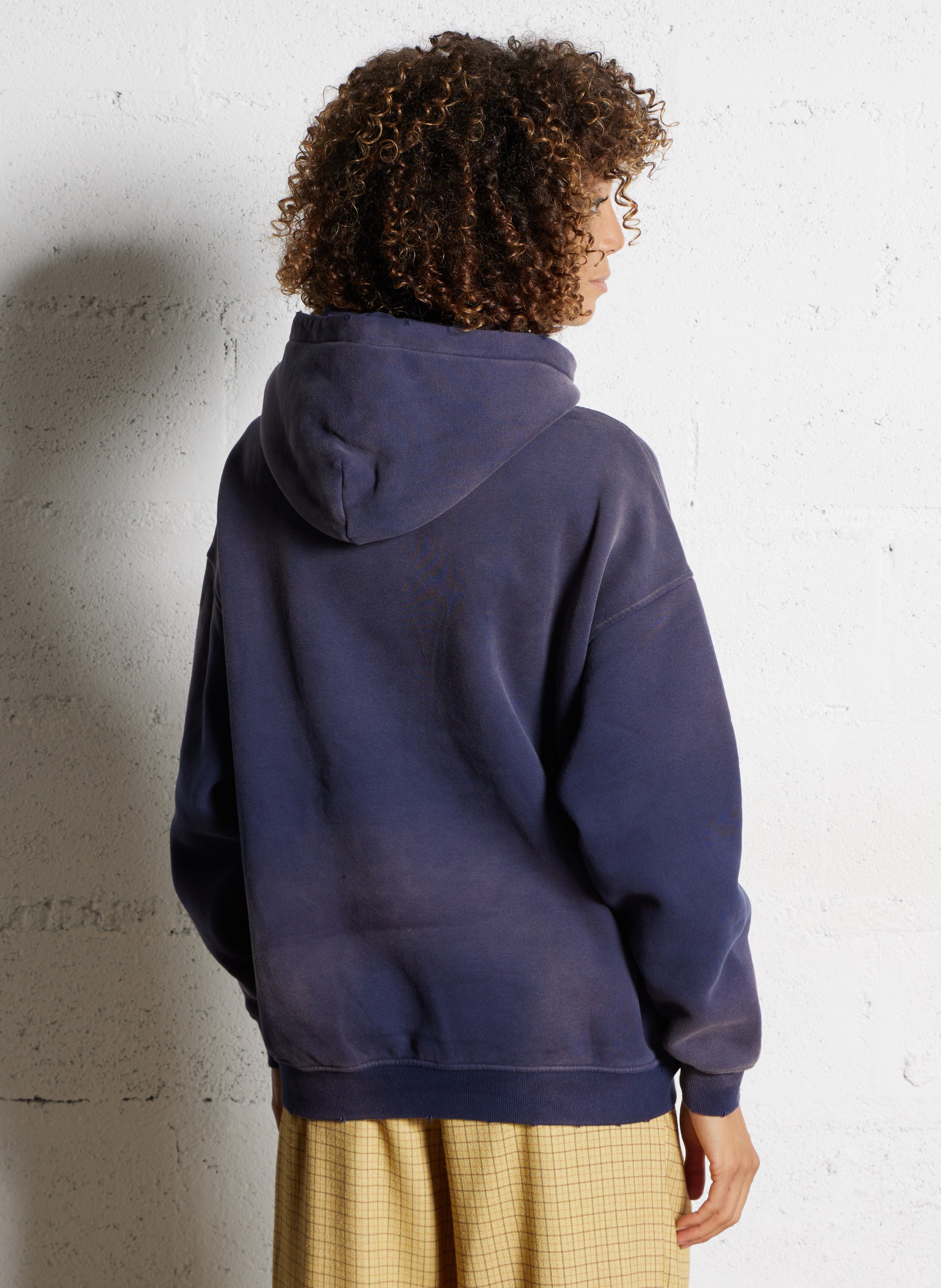 Loose-fit cotton-blend hoodie with screen print NEWTONE Blue