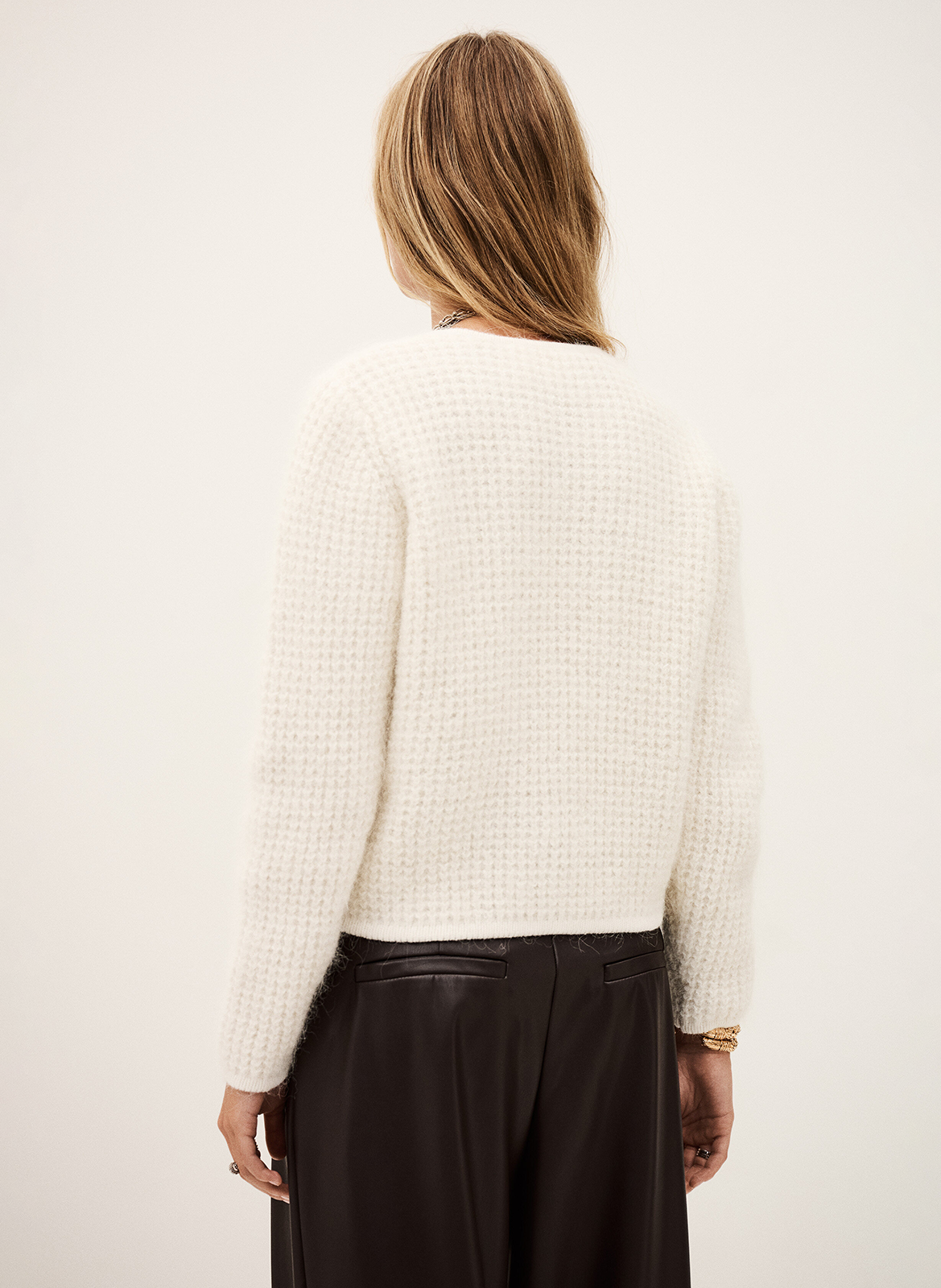 Straight wool blend cardigan BA&SH Beige