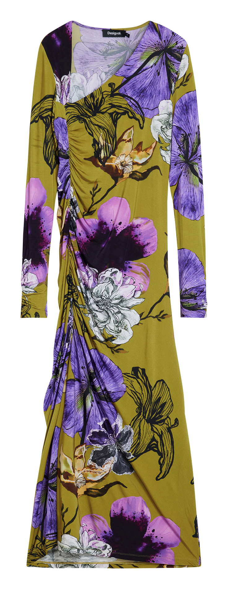 Robe longue col asymétrique DESIGUAL Vert