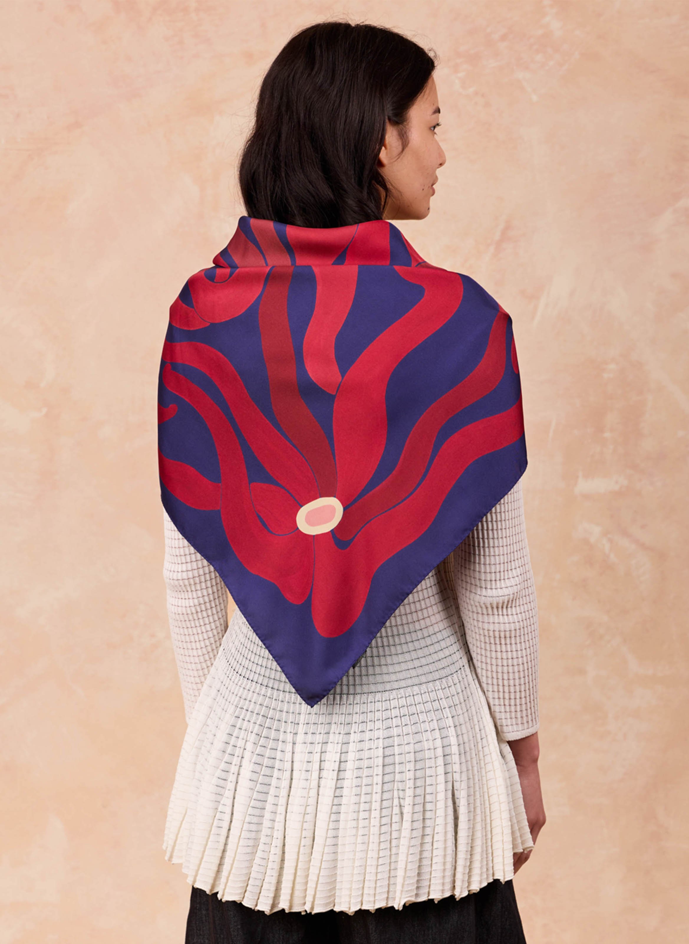 Floaty silk scarf PETITJEAN PARIS Blue