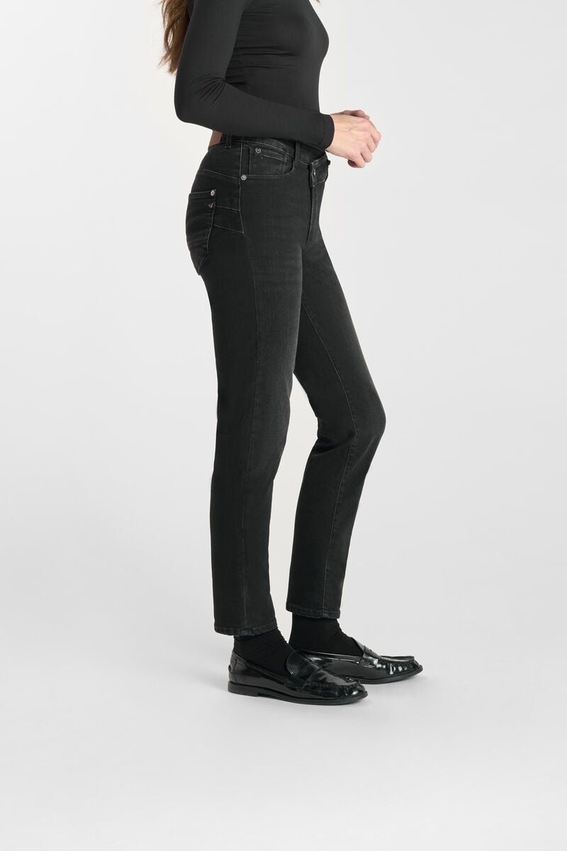 Straight push-up jeans, 7/8 length LE TEMPS DES CERISES Black