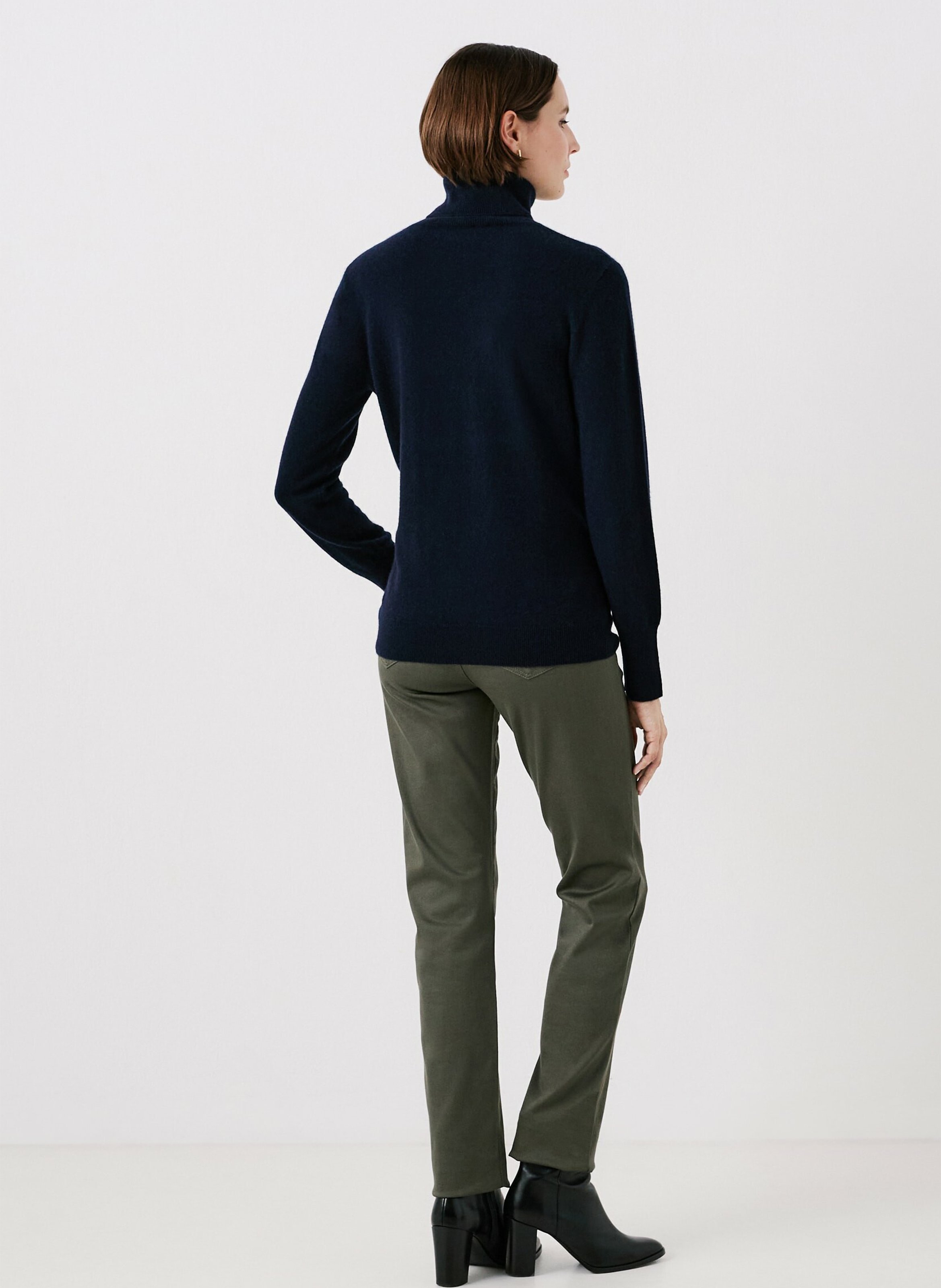 Cashmere straight-cut turtleneck sweater CAROLL Blue