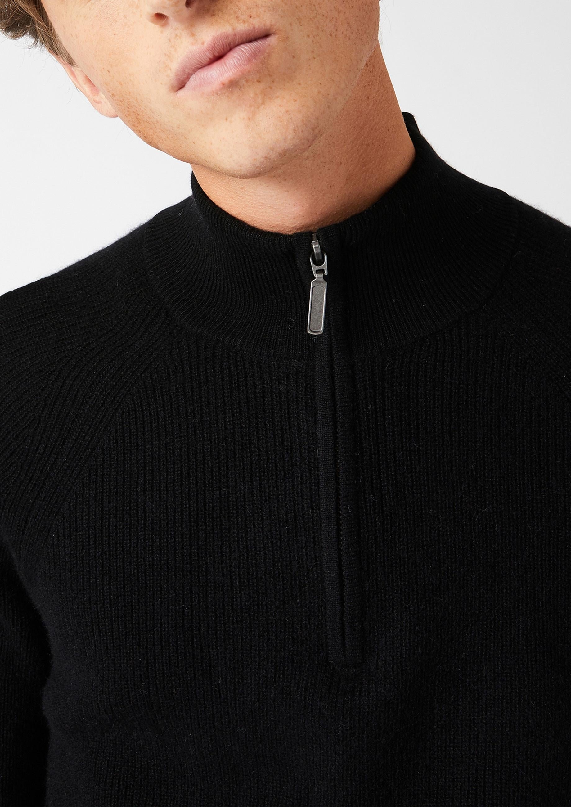 Pull camionneur à côtes en cachemire 4 fils RODIER Noir