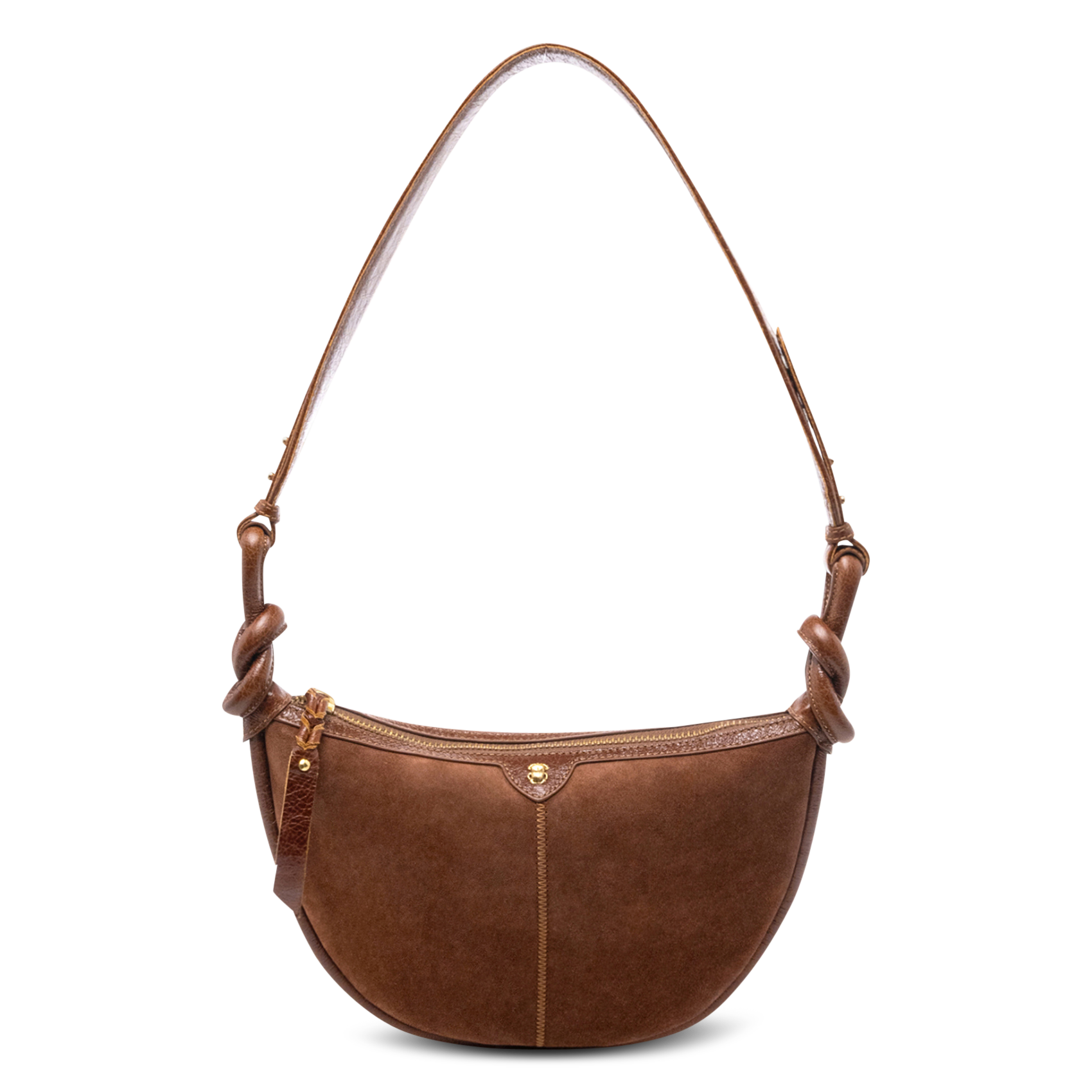 Sac bandoulière en cuir mélangé CLARIS VIROT Marron