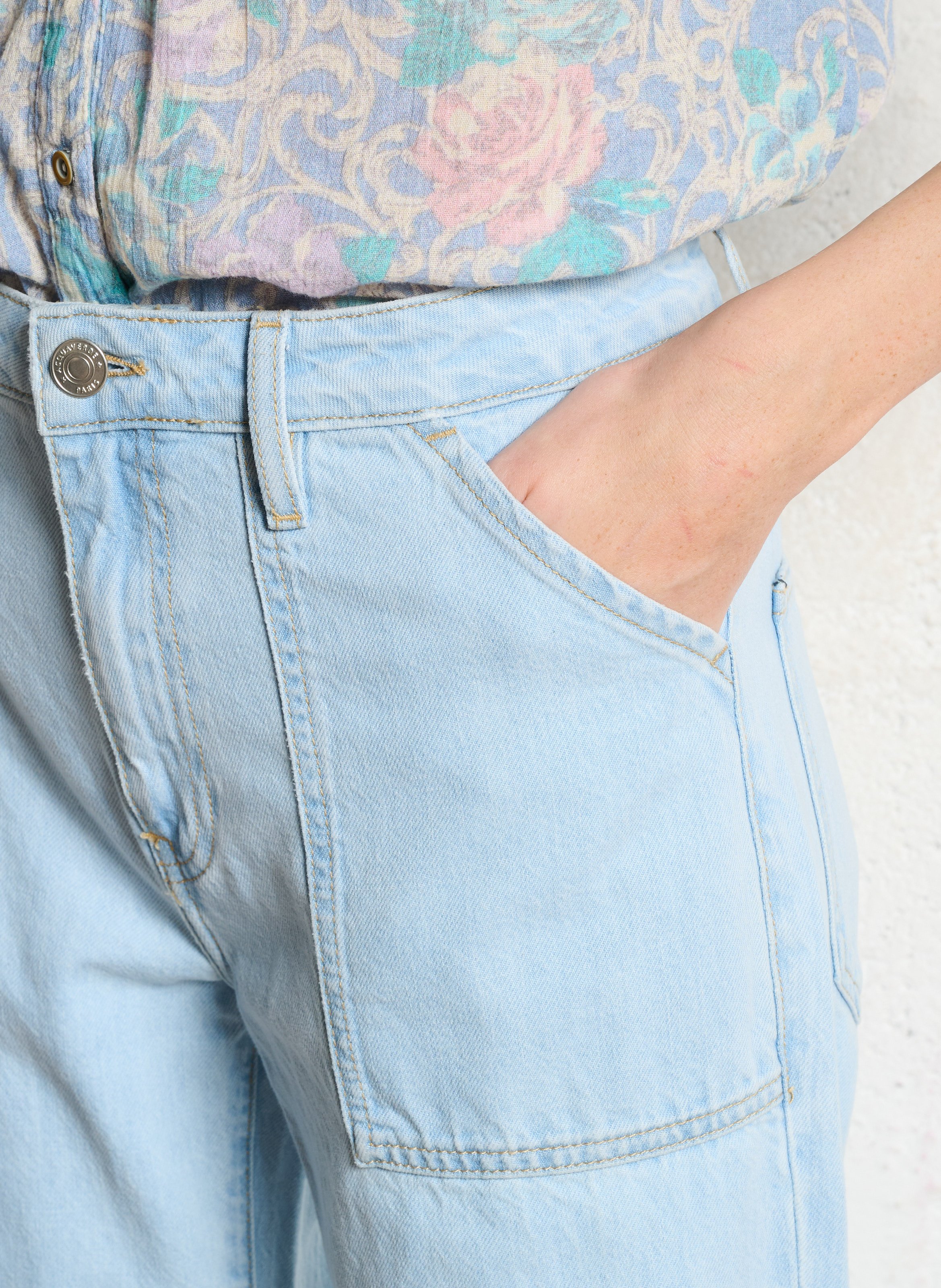 Straight Cut Stone Washed Jeans aus weichem Denim ACQUAVERDE Blau