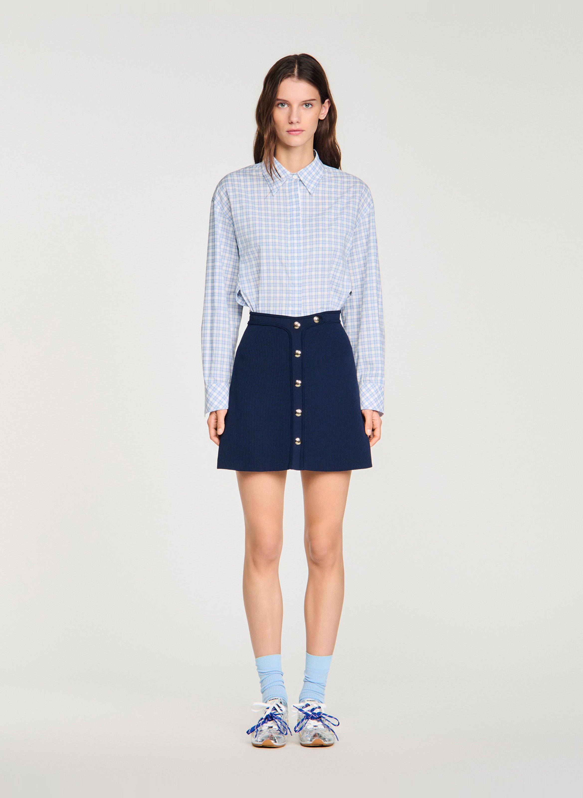 Jupe courté évasée SANDRO Bleu