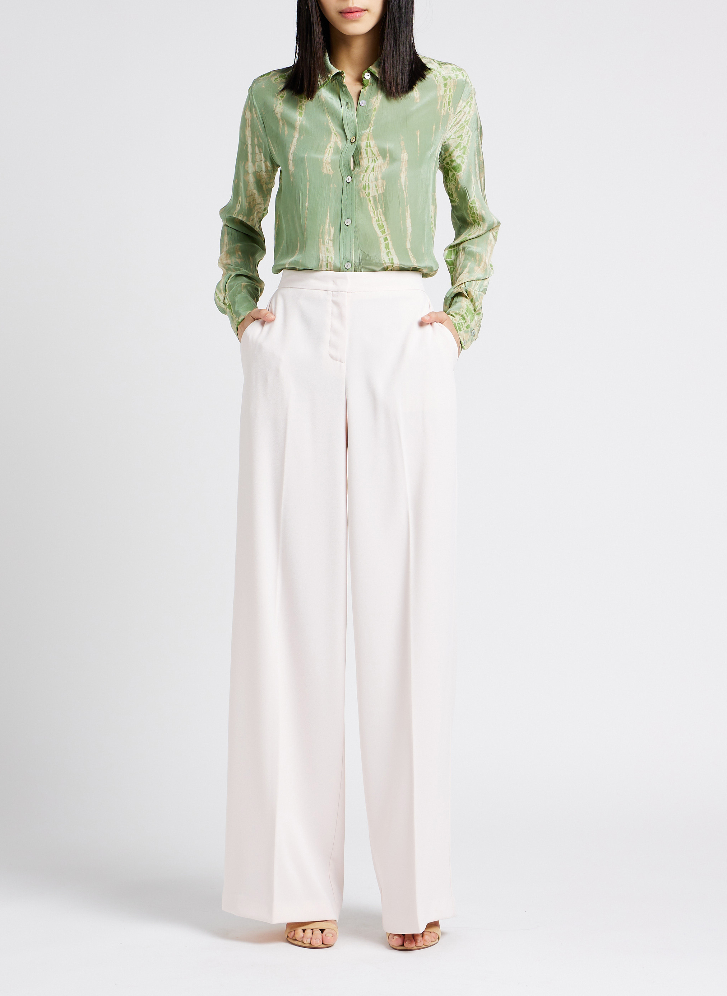 Pantalon palazzo à pinces  PINKO Rose