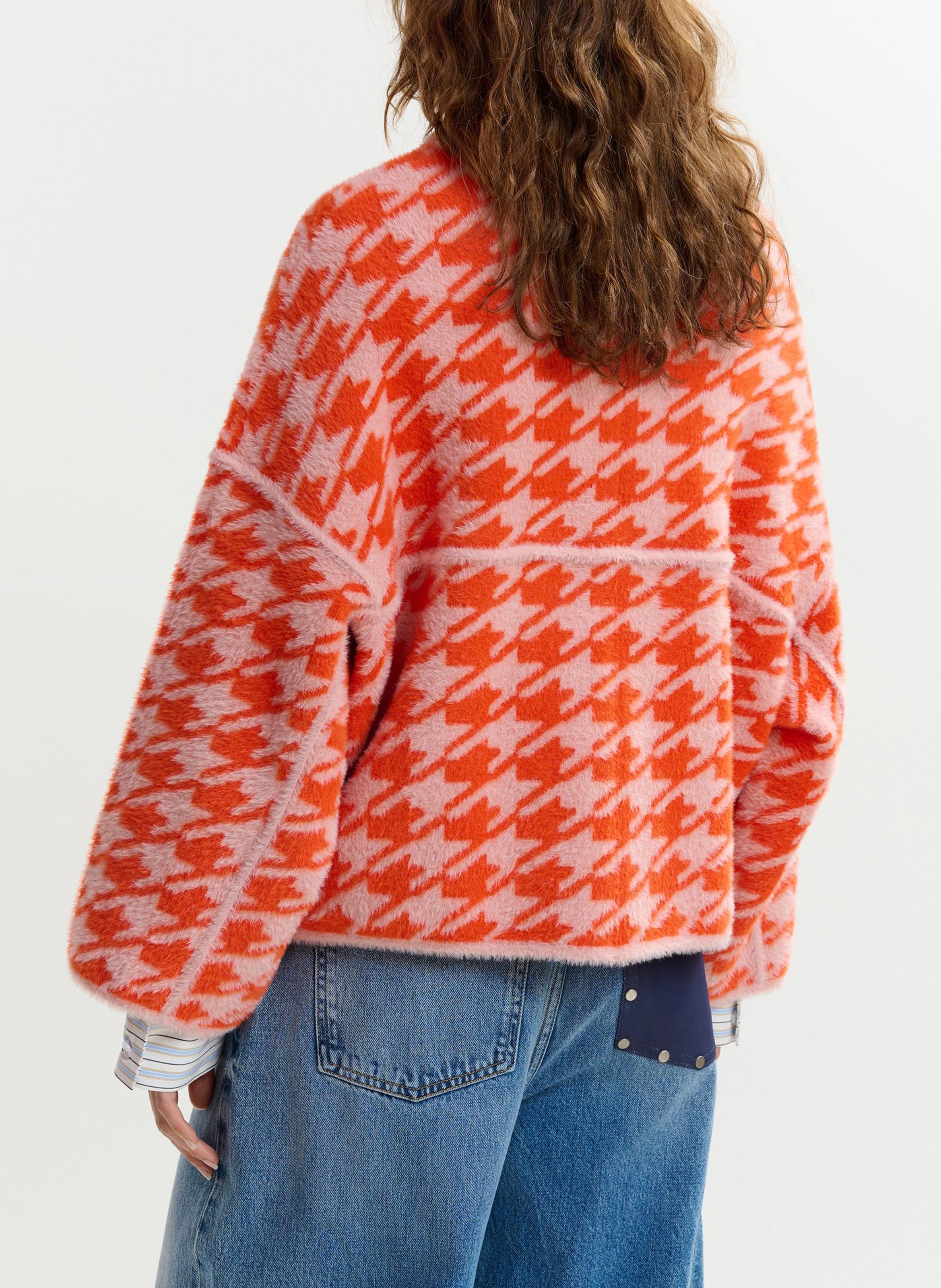 Straight jacket with classic collar print ESSENTIEL ANTWERP Orange