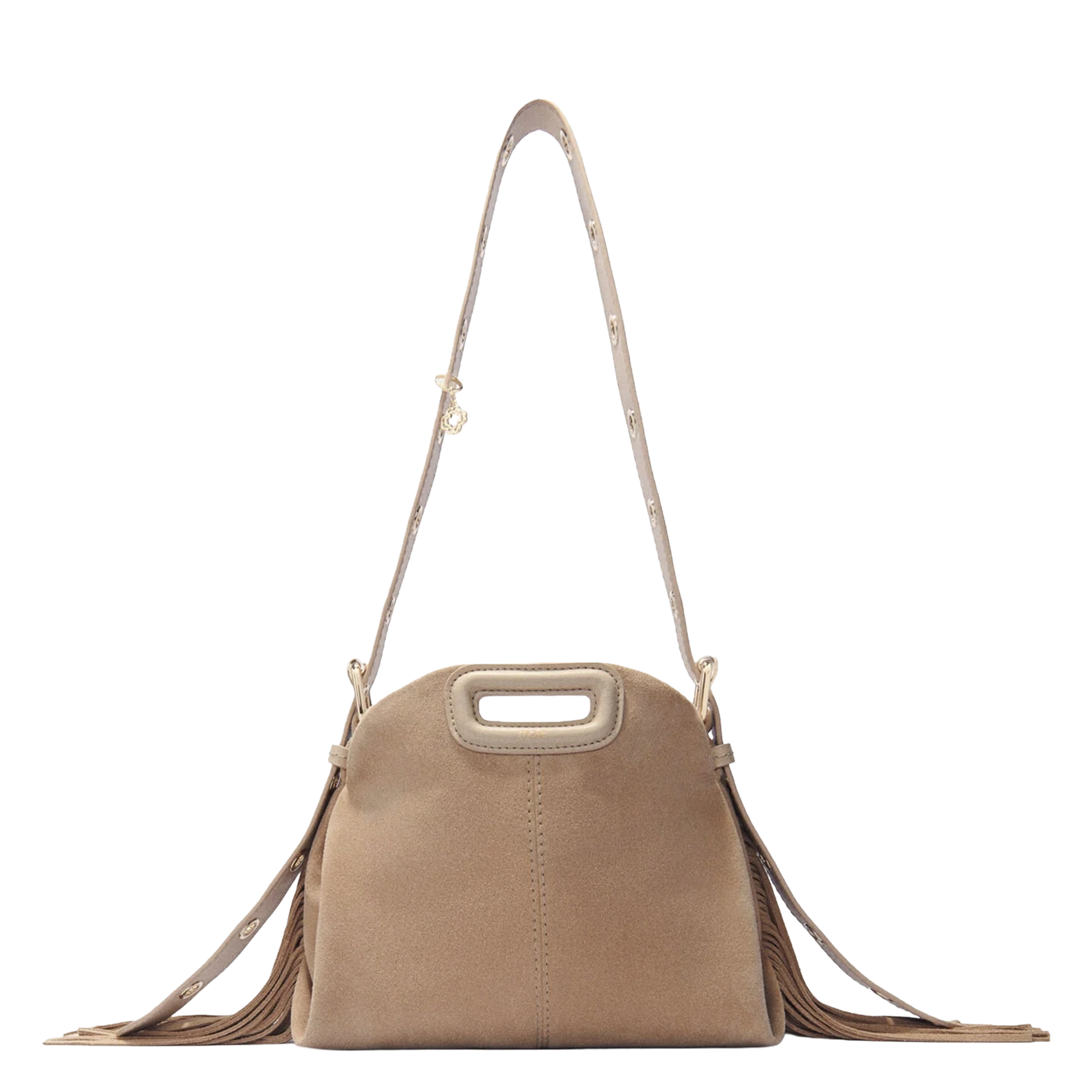 sac bandoulière en cuir MAJE Marron