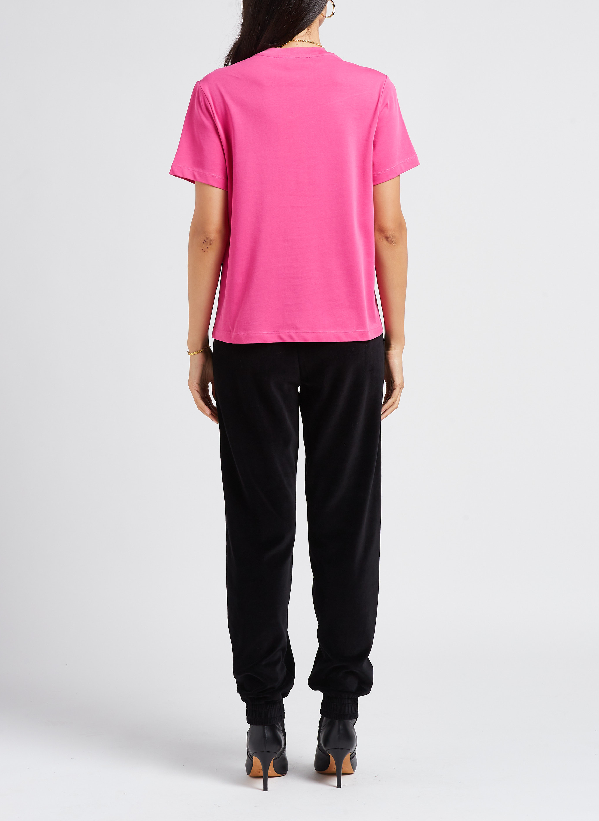 Tee-shirt col rond en coton SONIA RYKIEL Rose