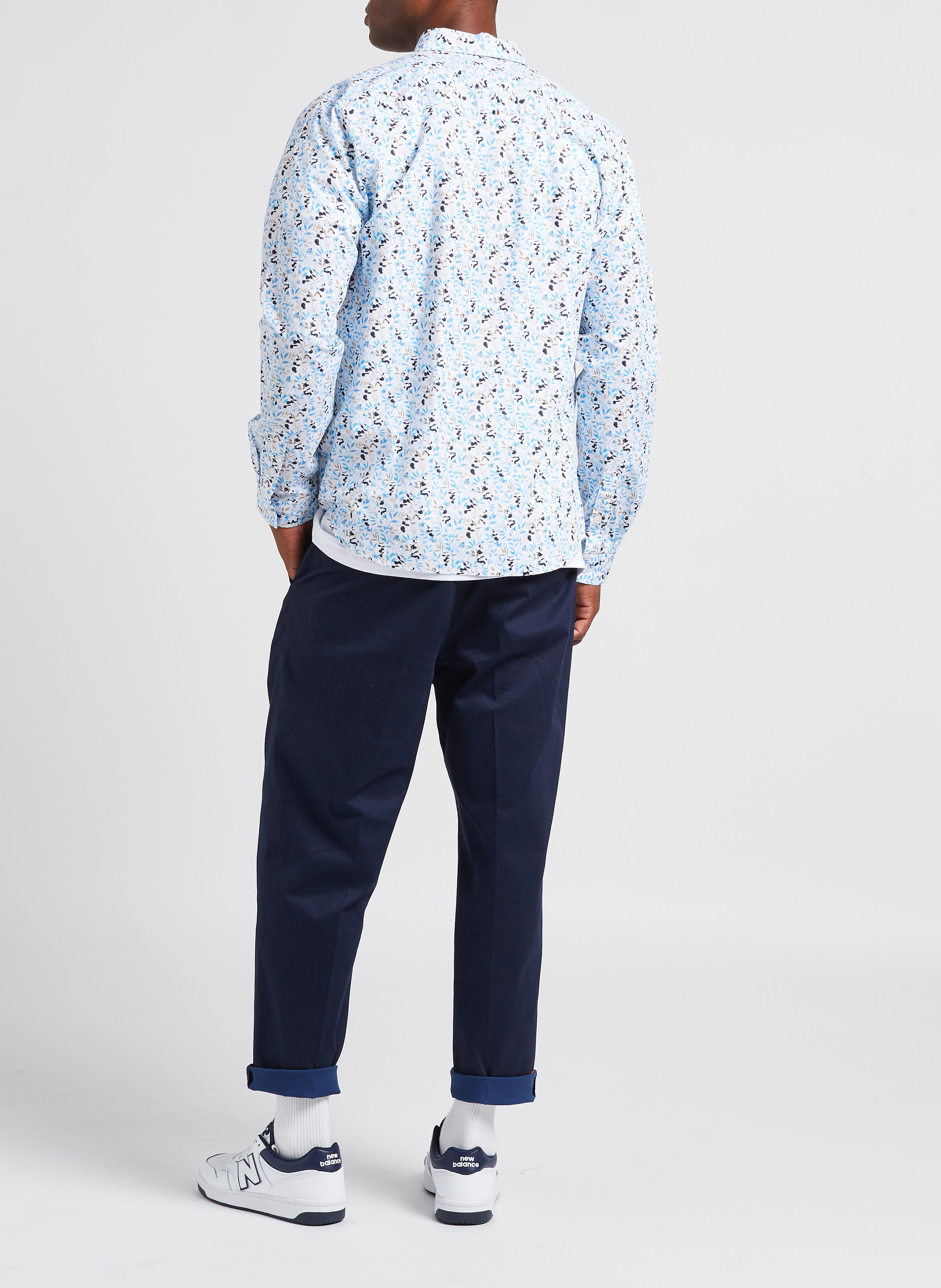 Pantalon droit en coton bio mélangé  SCOTCH AND SODA Bleu