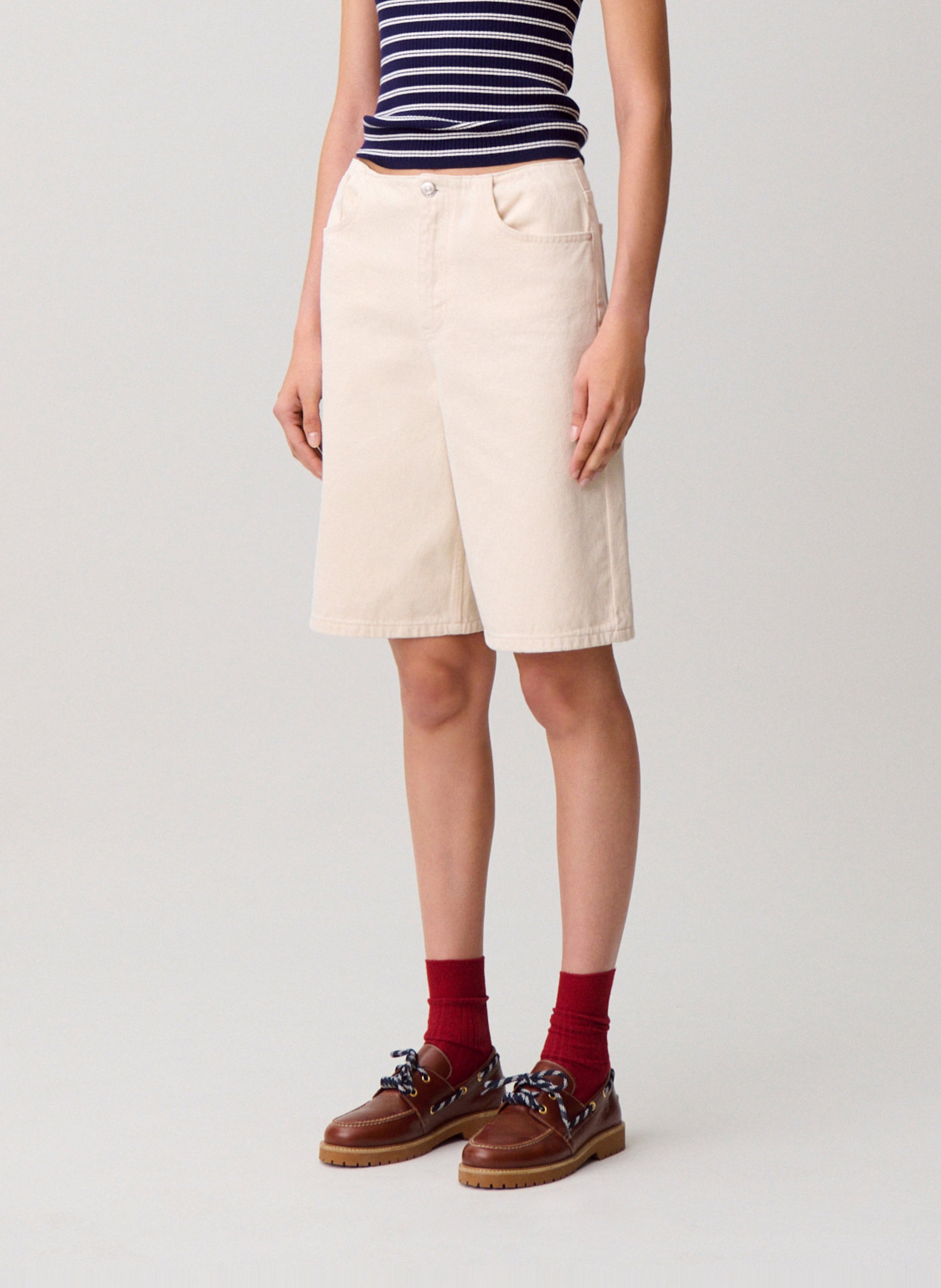 Bermudas de algodón CLAUDIE PIERLOT Beige