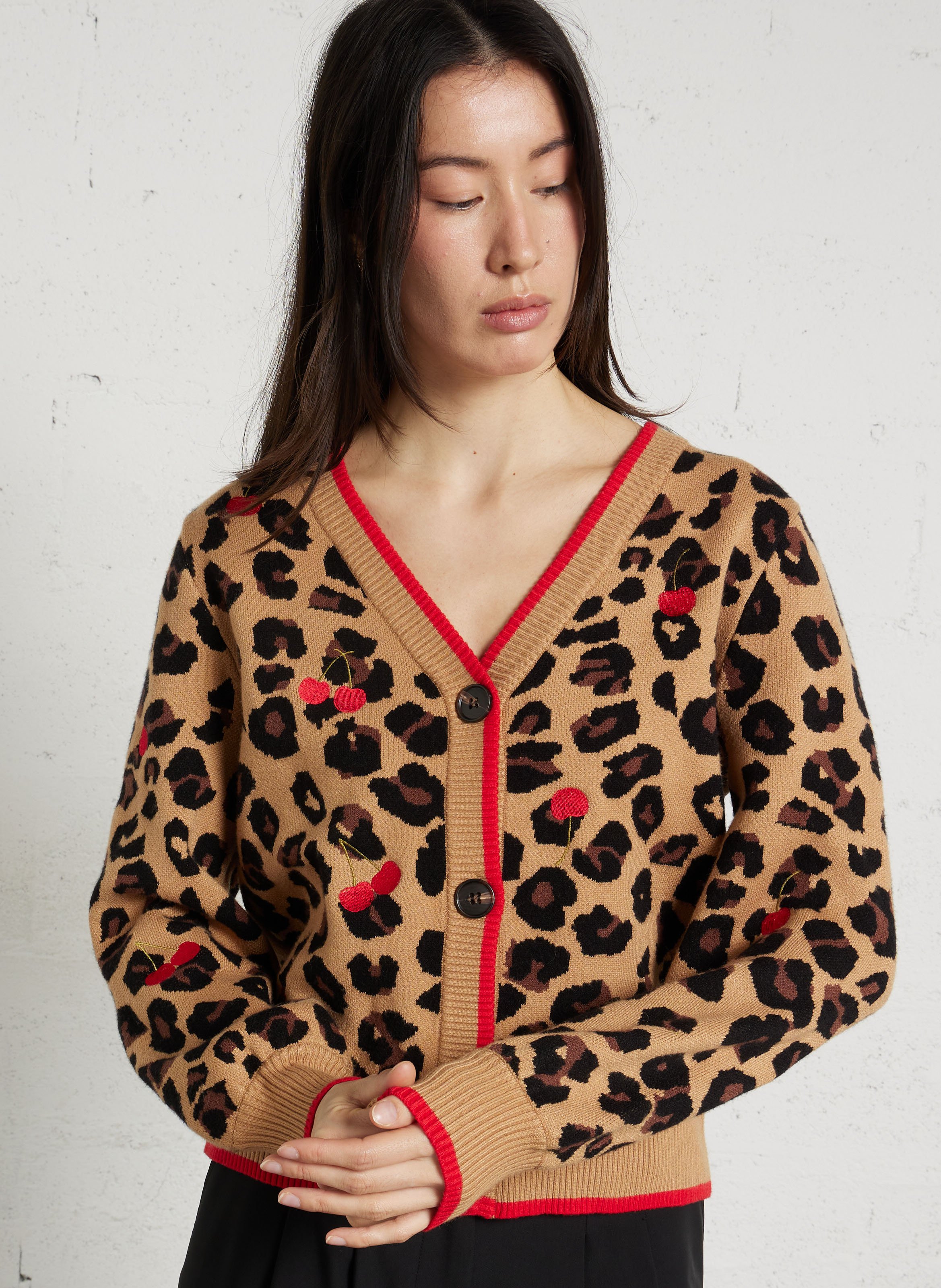 Leopard print straight cardigan NEVER FULLY DRESSED Multicolored