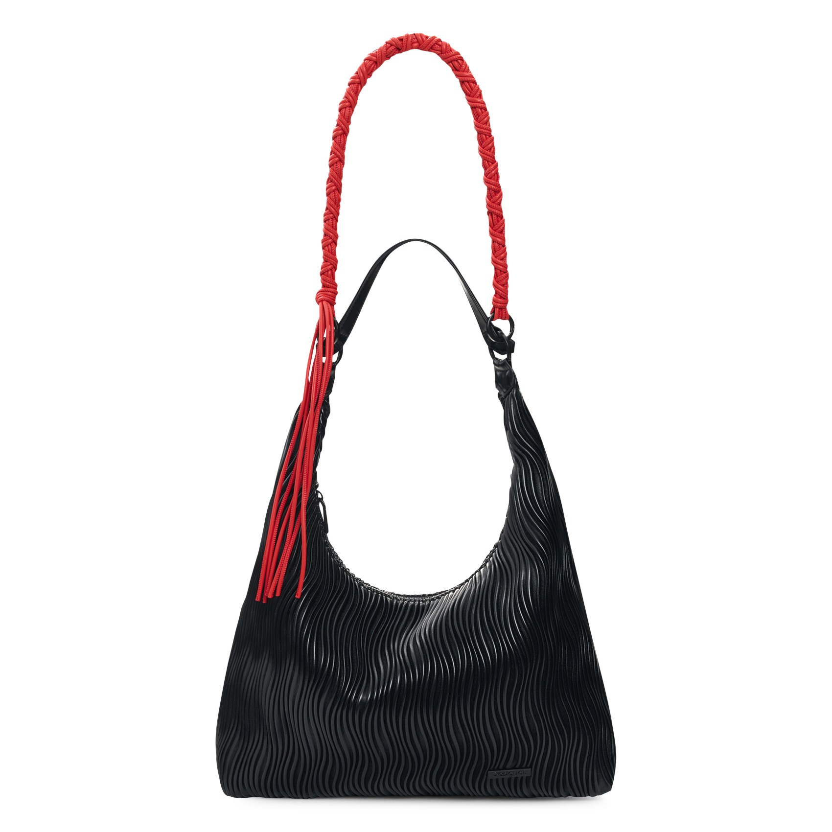 Medium zippered bag with reliefs DESIGUAL Black