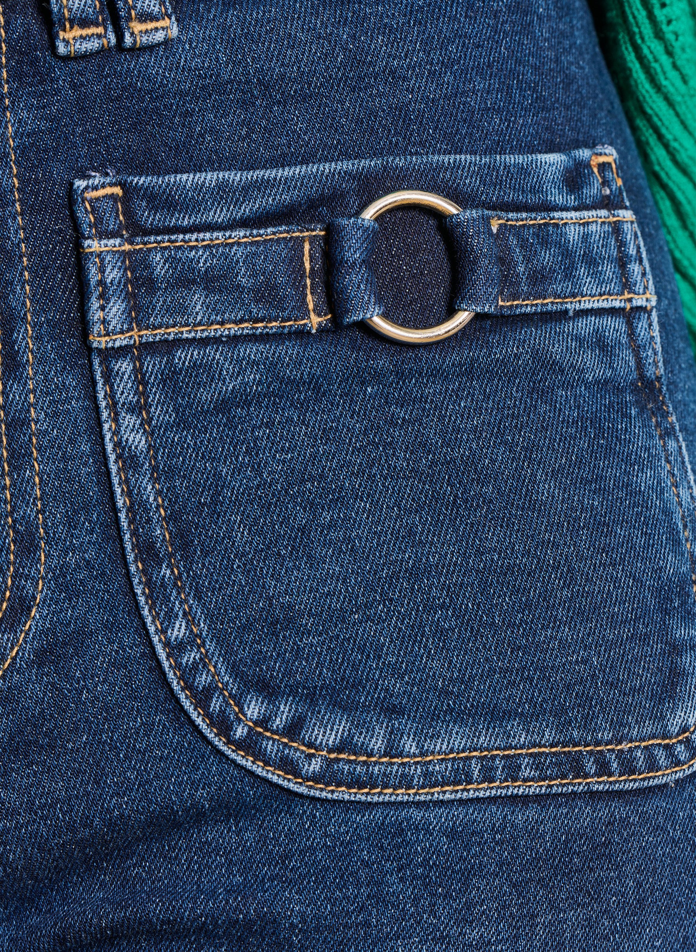 Straight organic cotton-blend high-rise jeans LA FEE MARABOUTEE Blue