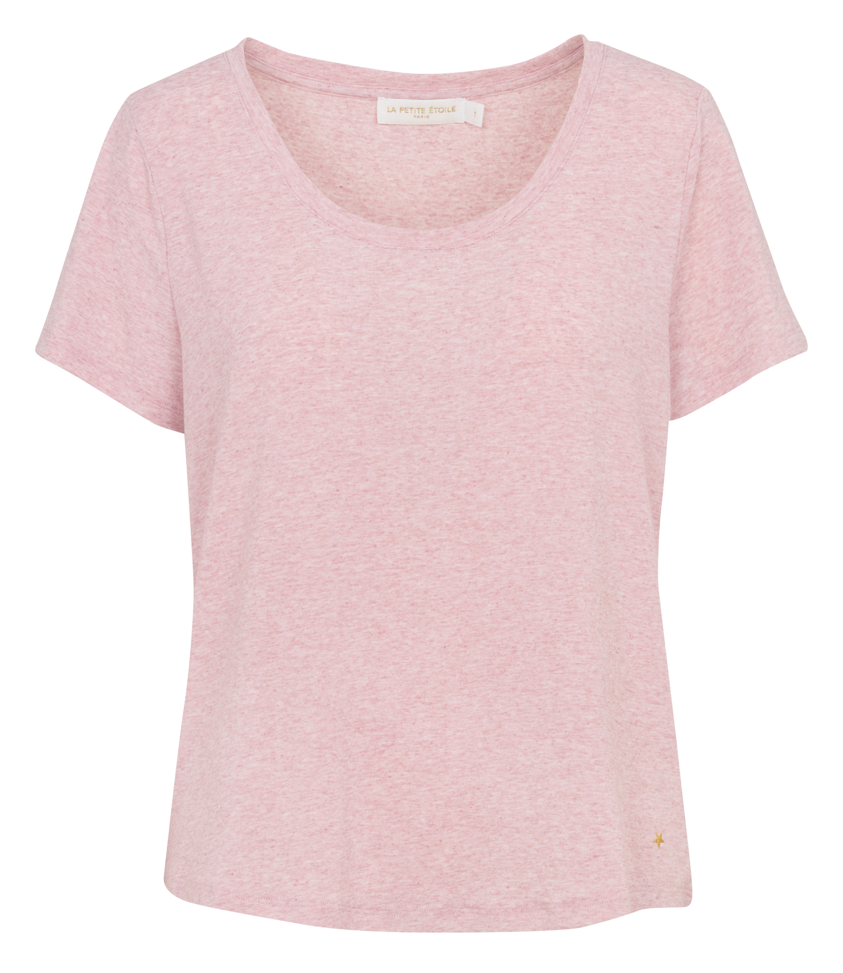 Round-neck linen-blend T-shirt LA PETITE ETOILE Pink