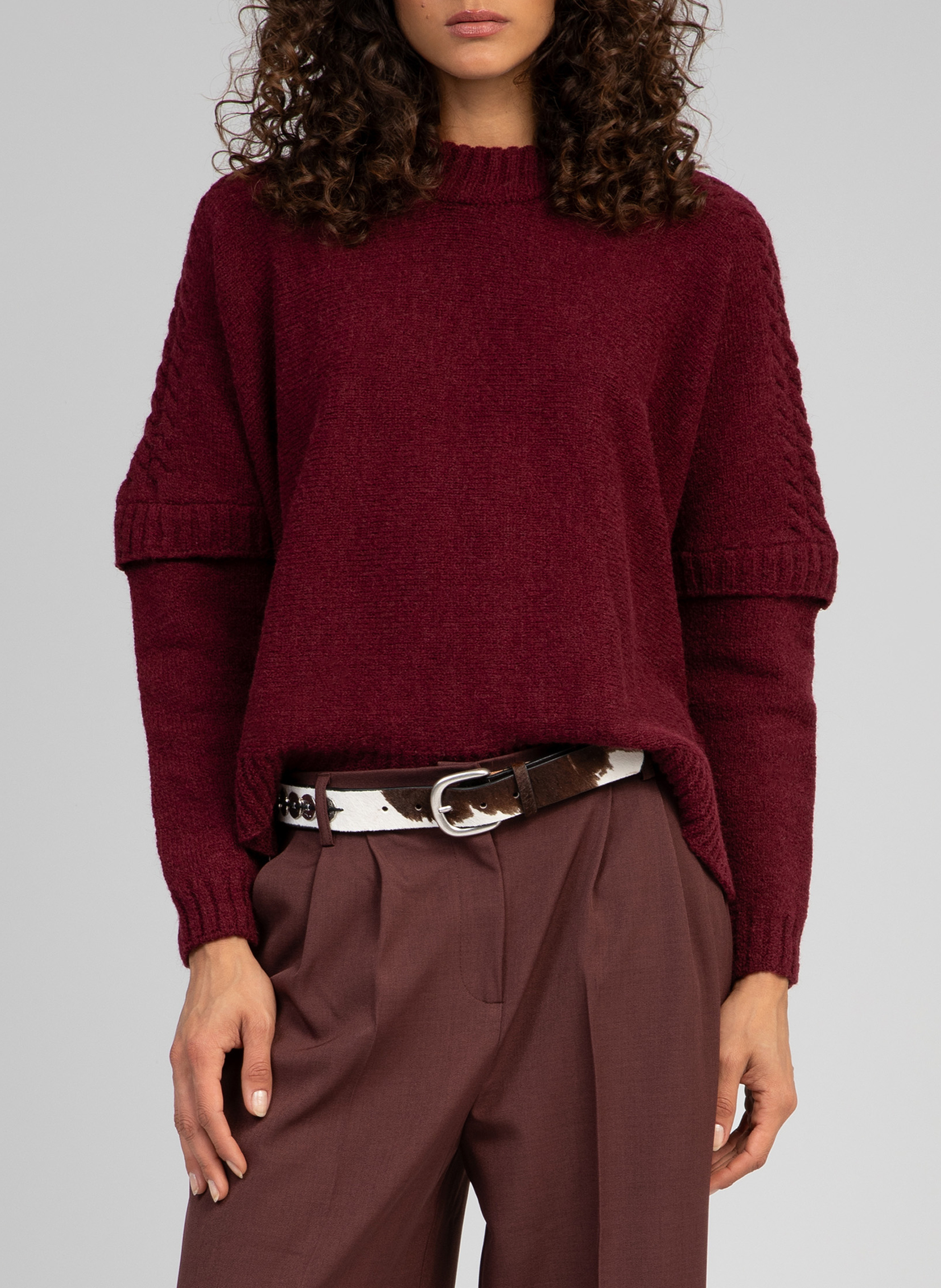 High-neck sweater AN'GE Plums