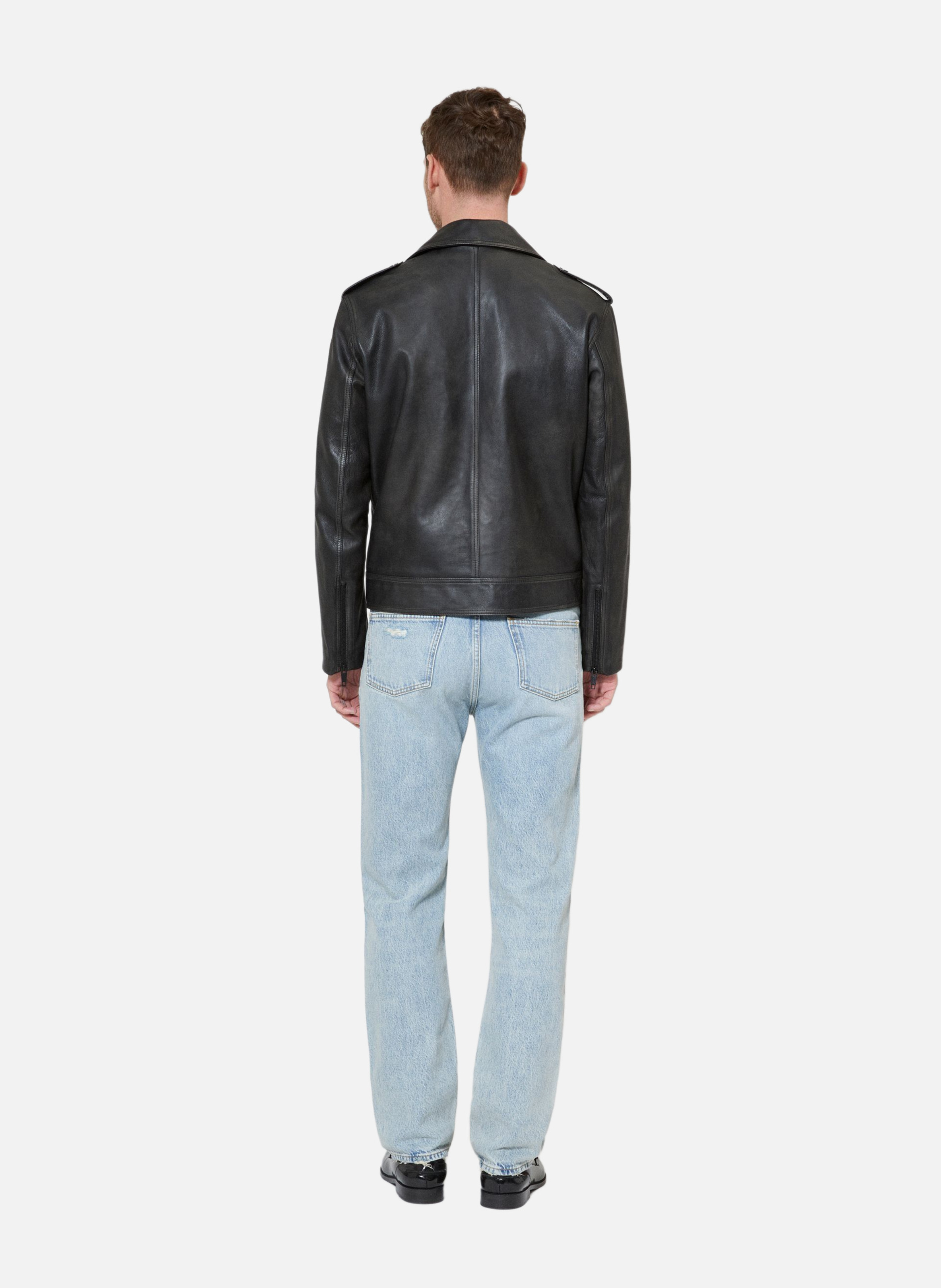 Buttoned leather jacket THE KOOPLES Black