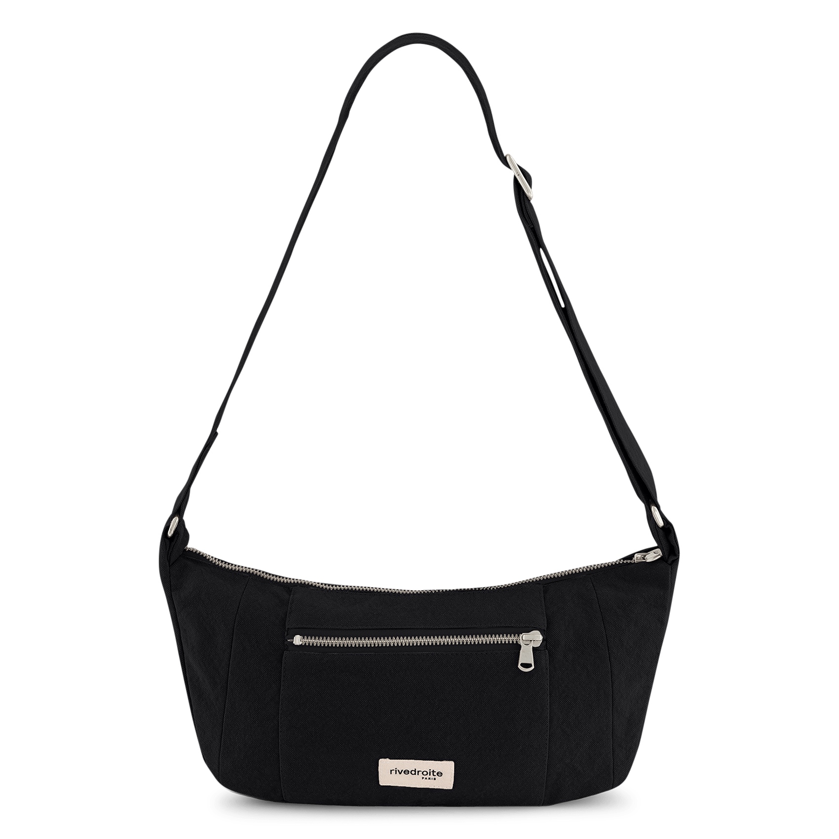 Schoudertas van gerecycled gemengd katoen. RIVEDROITE PARIS Zwart