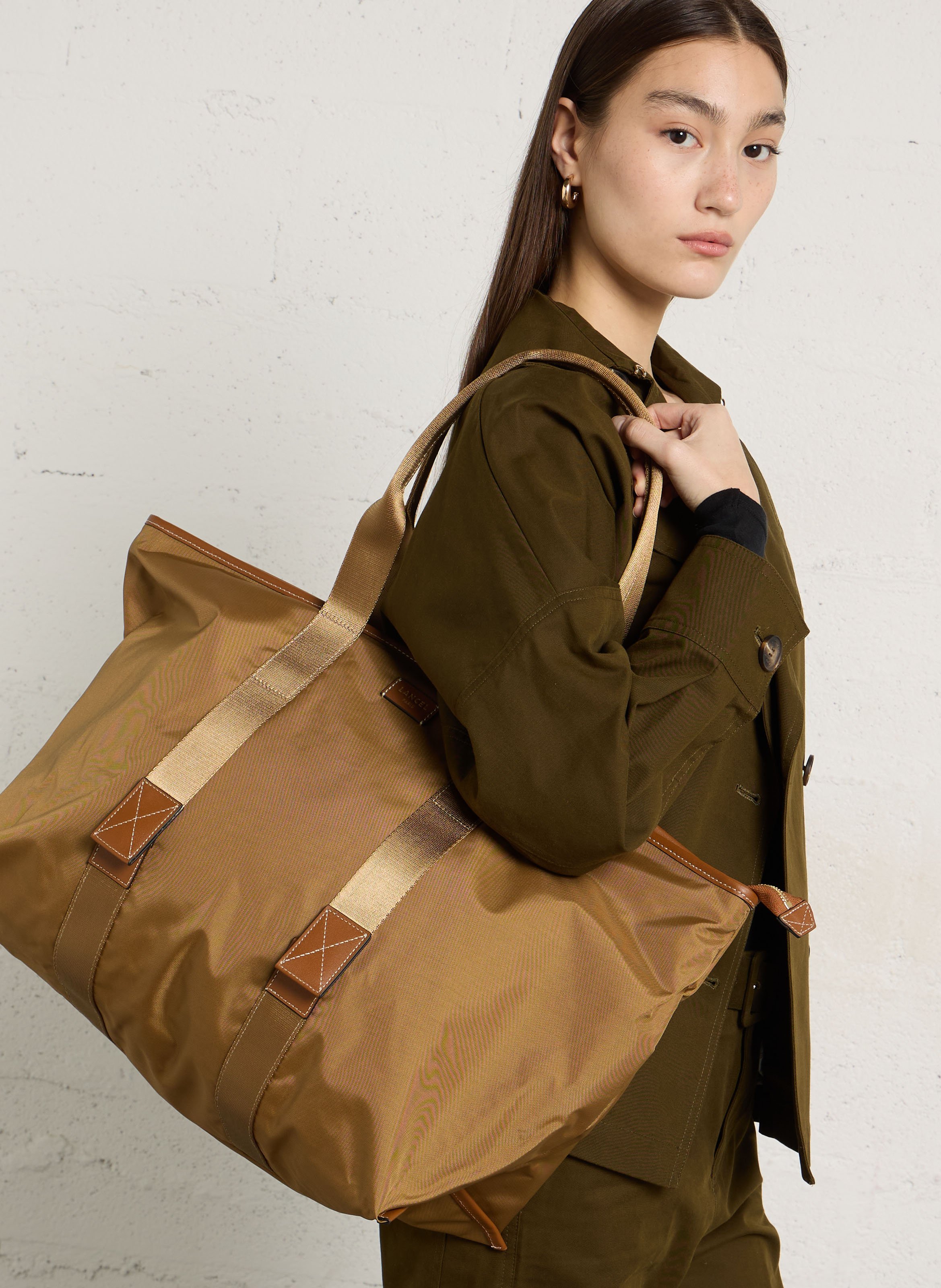 Shopper mit Reißverschluss LANCEL Beige