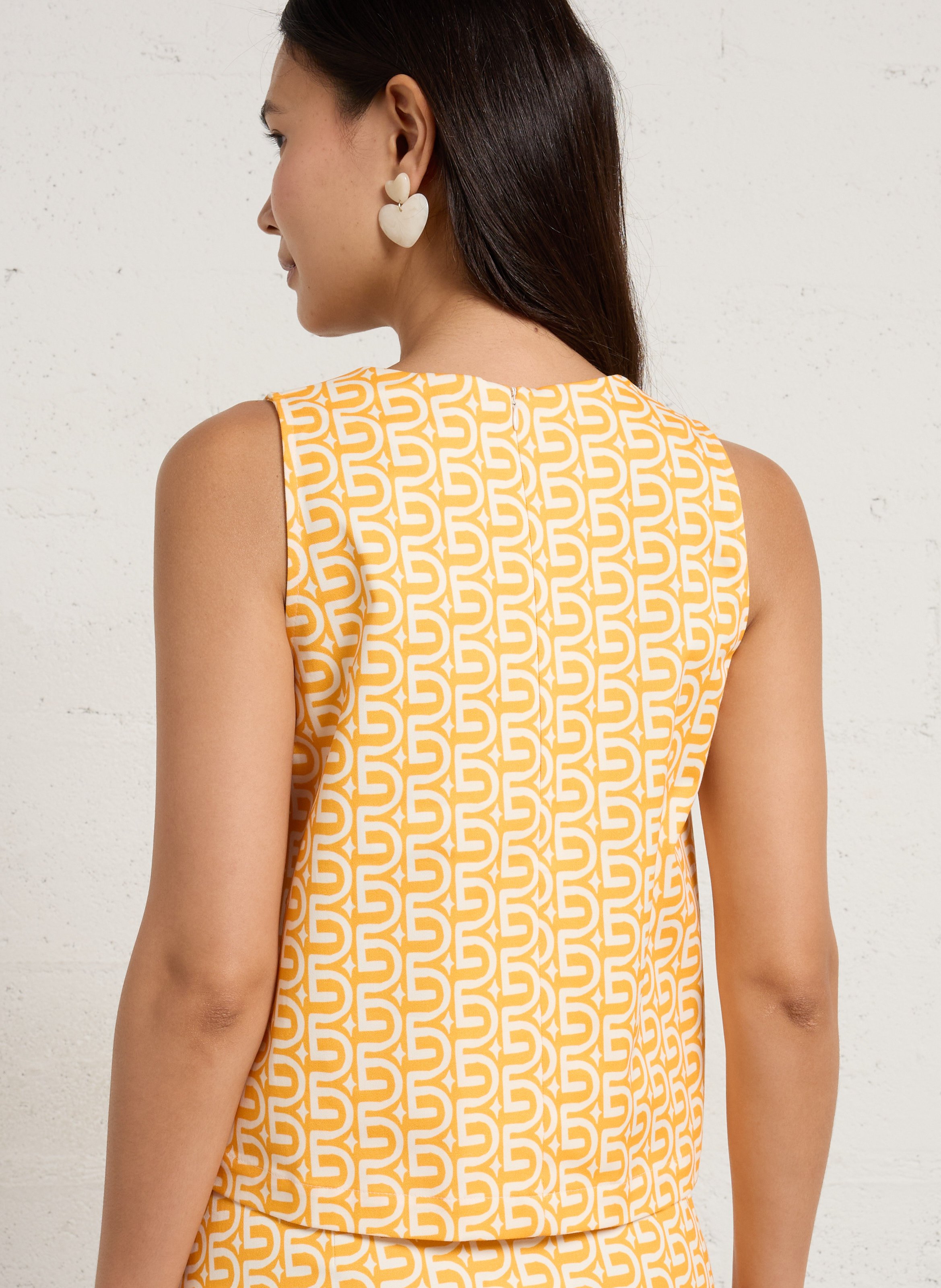 Printed sleeveless top ELISE CHALMIN Yellow