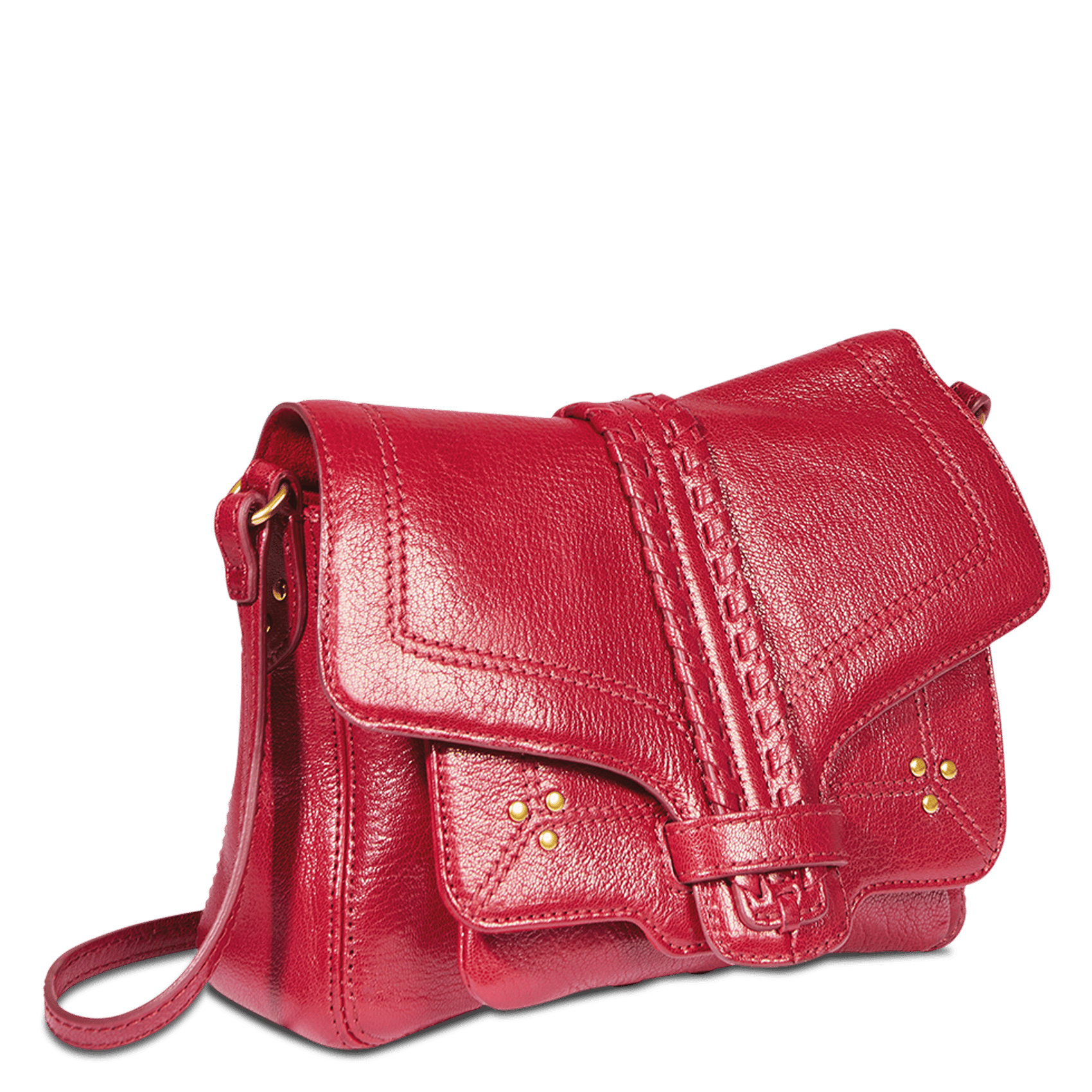 Leather flap shoulder bag | Red JEROME DREYFUSS Women