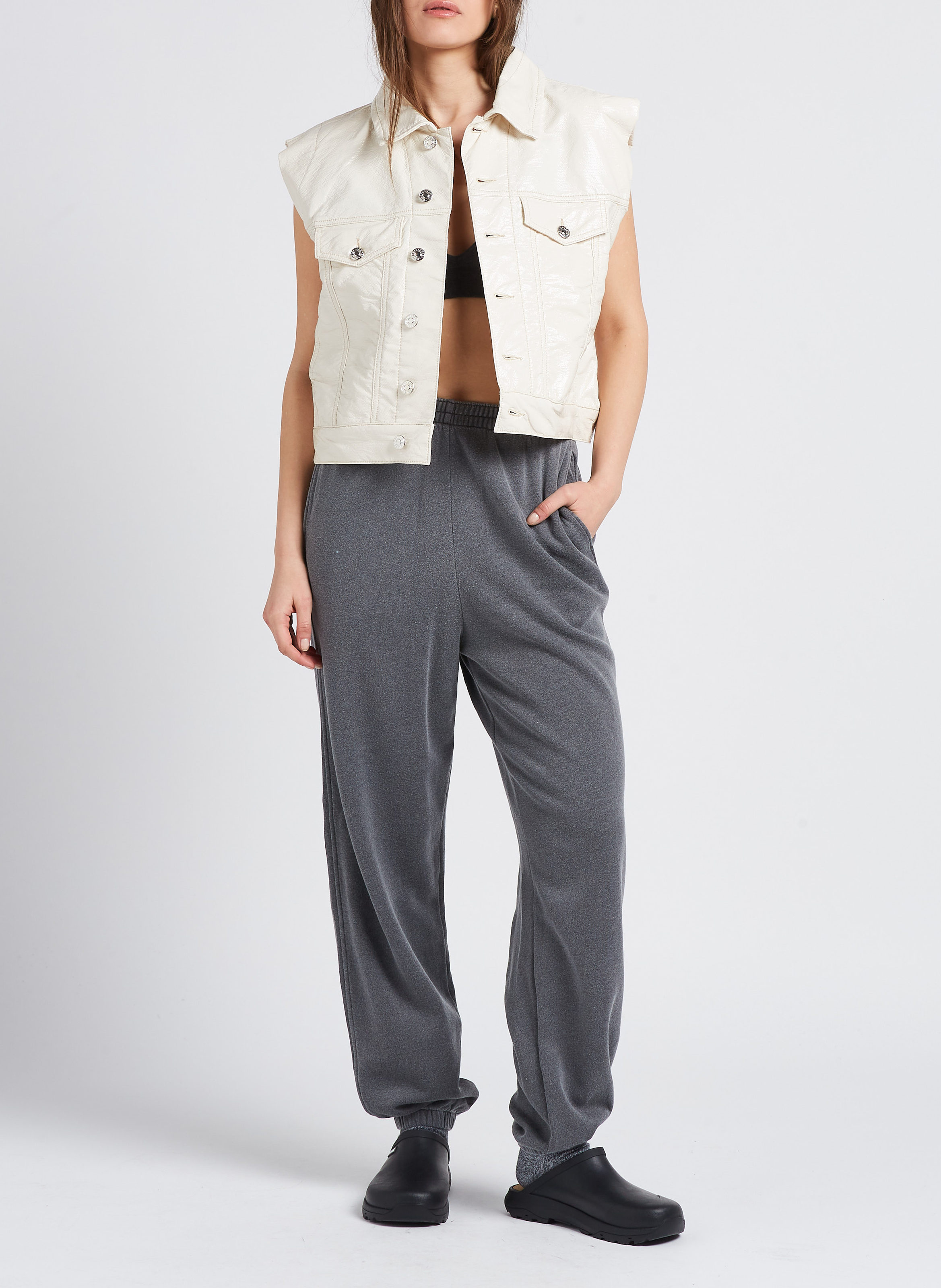 Cropped cotton-blend jacket with classic collar BELLEROSE Beige