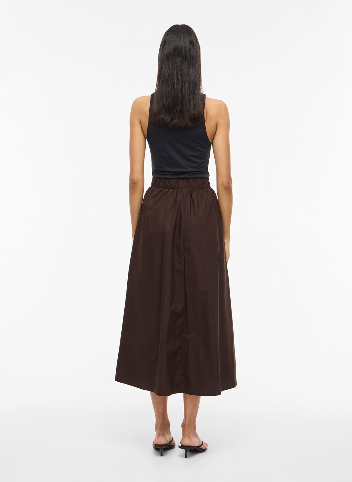 Organic cotton midi skirt VILA Brown