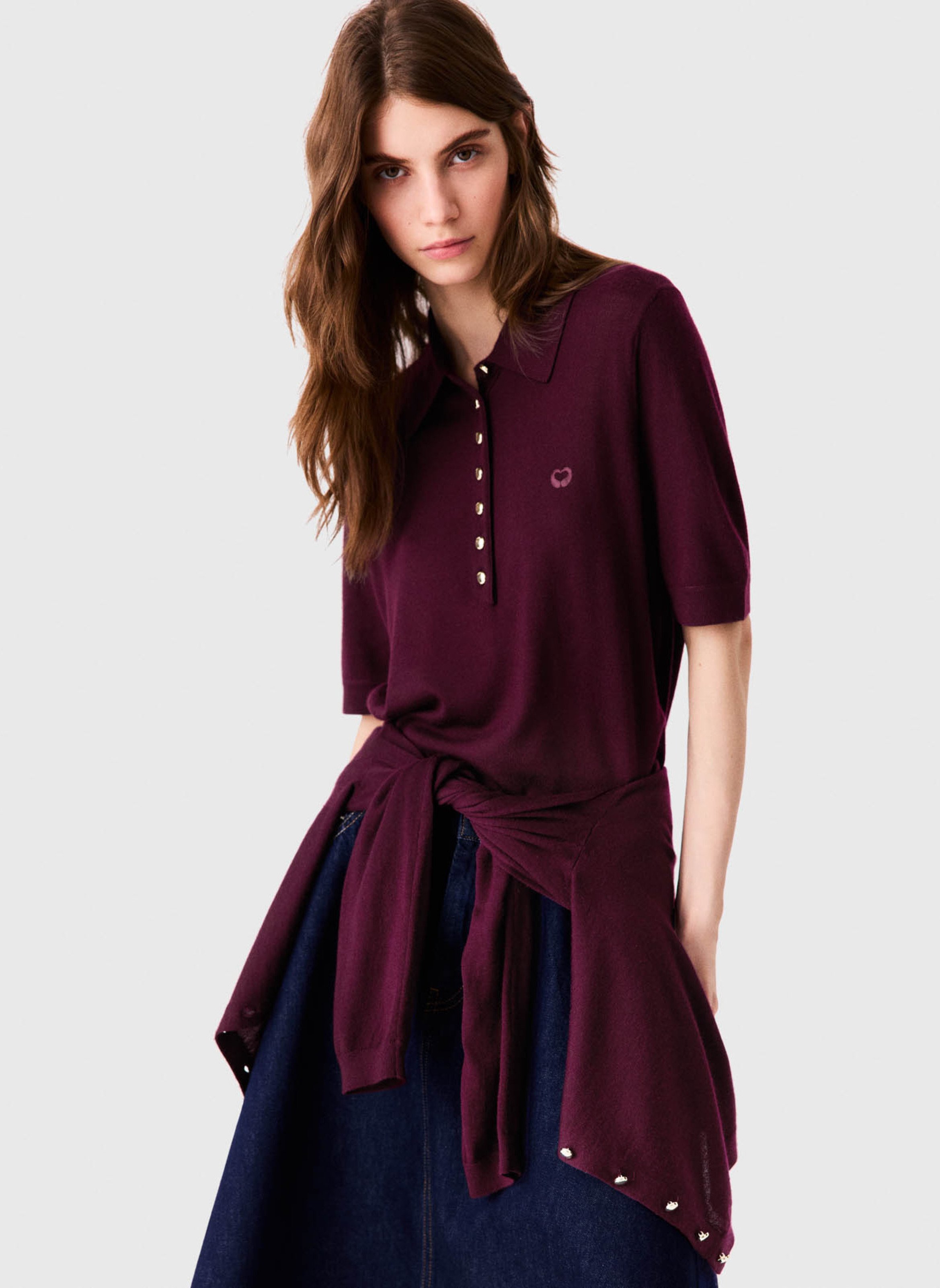 Effen wollen poloshirt MAJE