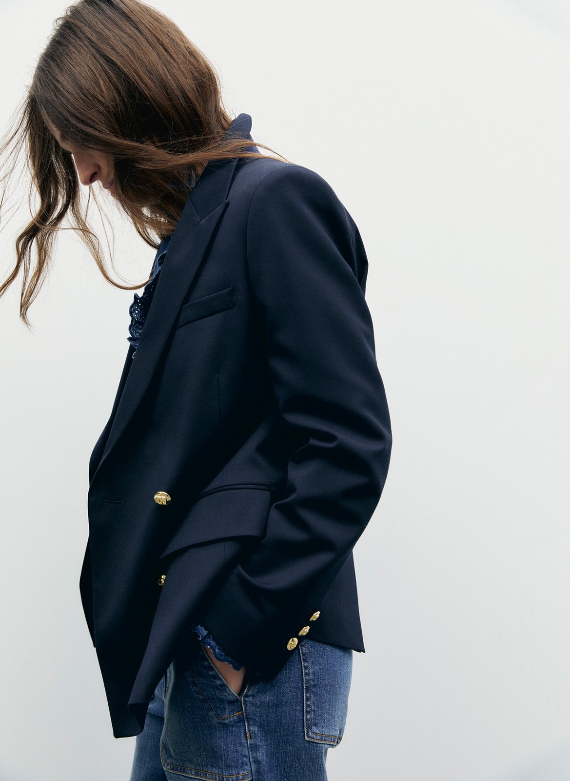 Solid buttoned blazer GERARD DAREL Blue