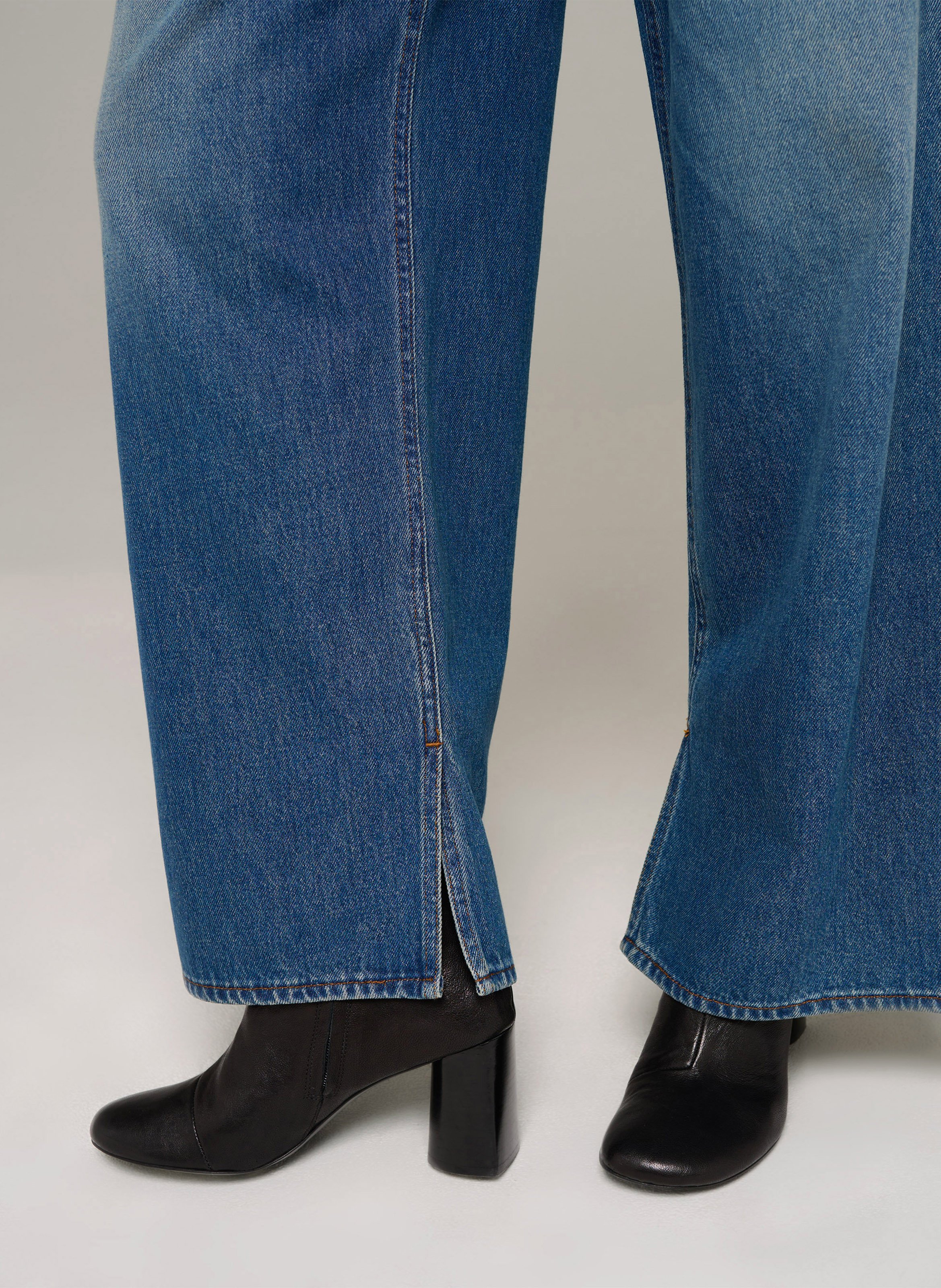 Jean droit en coton et coton recyclé COTELAC Bleu