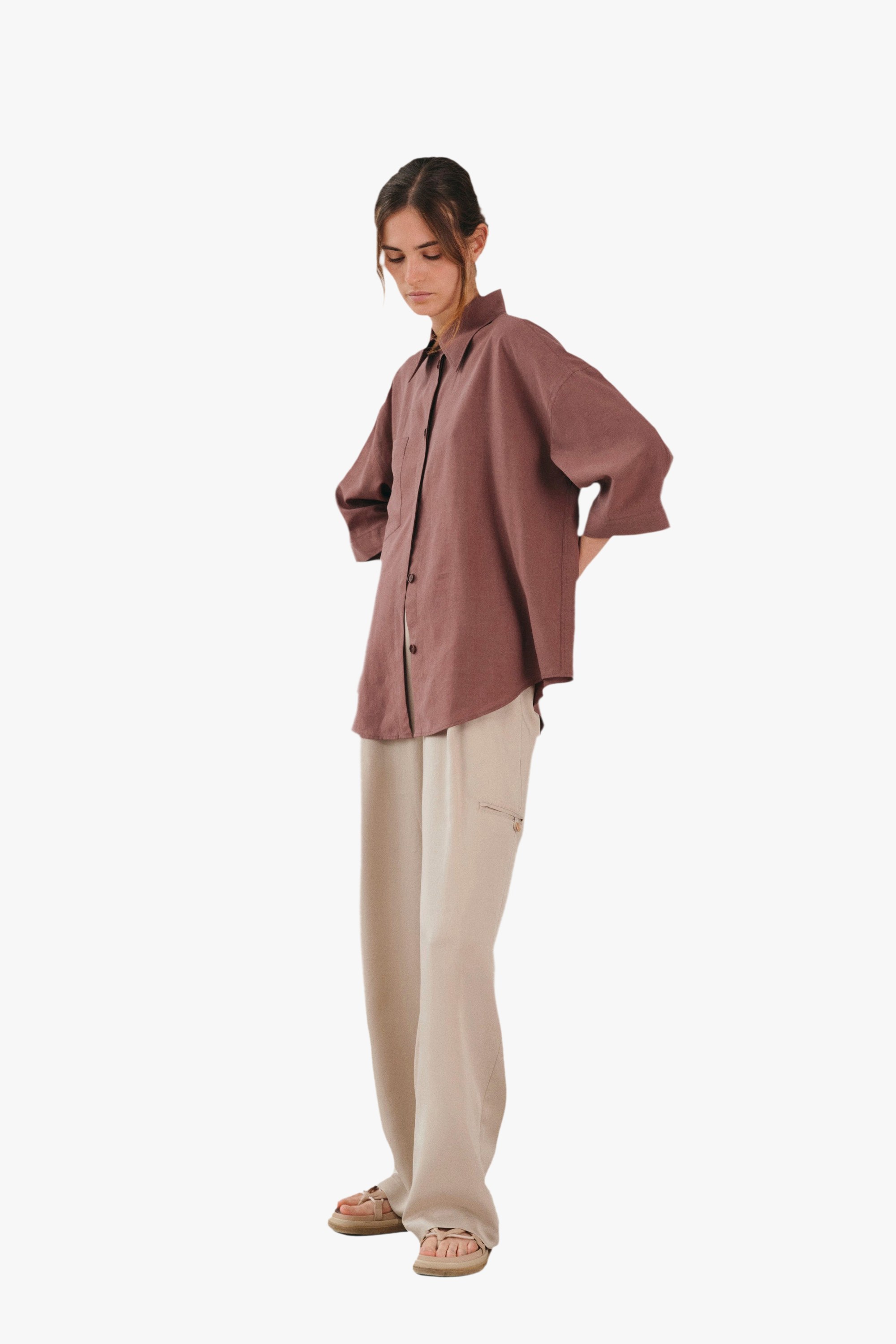 Wide leg trousers Icona Noyoco Beige