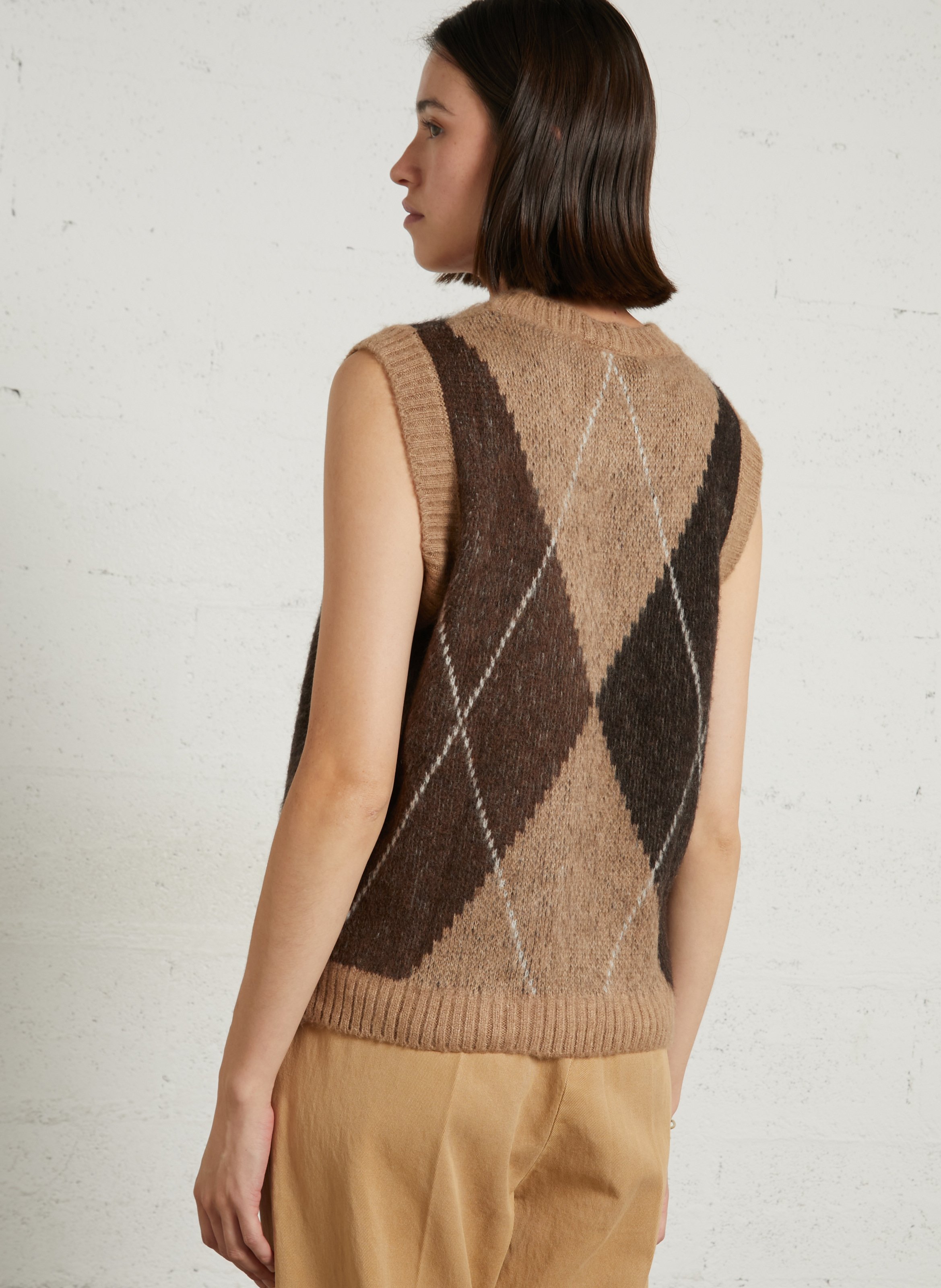 Oversized trui met ronde hals PLEASE Bruin